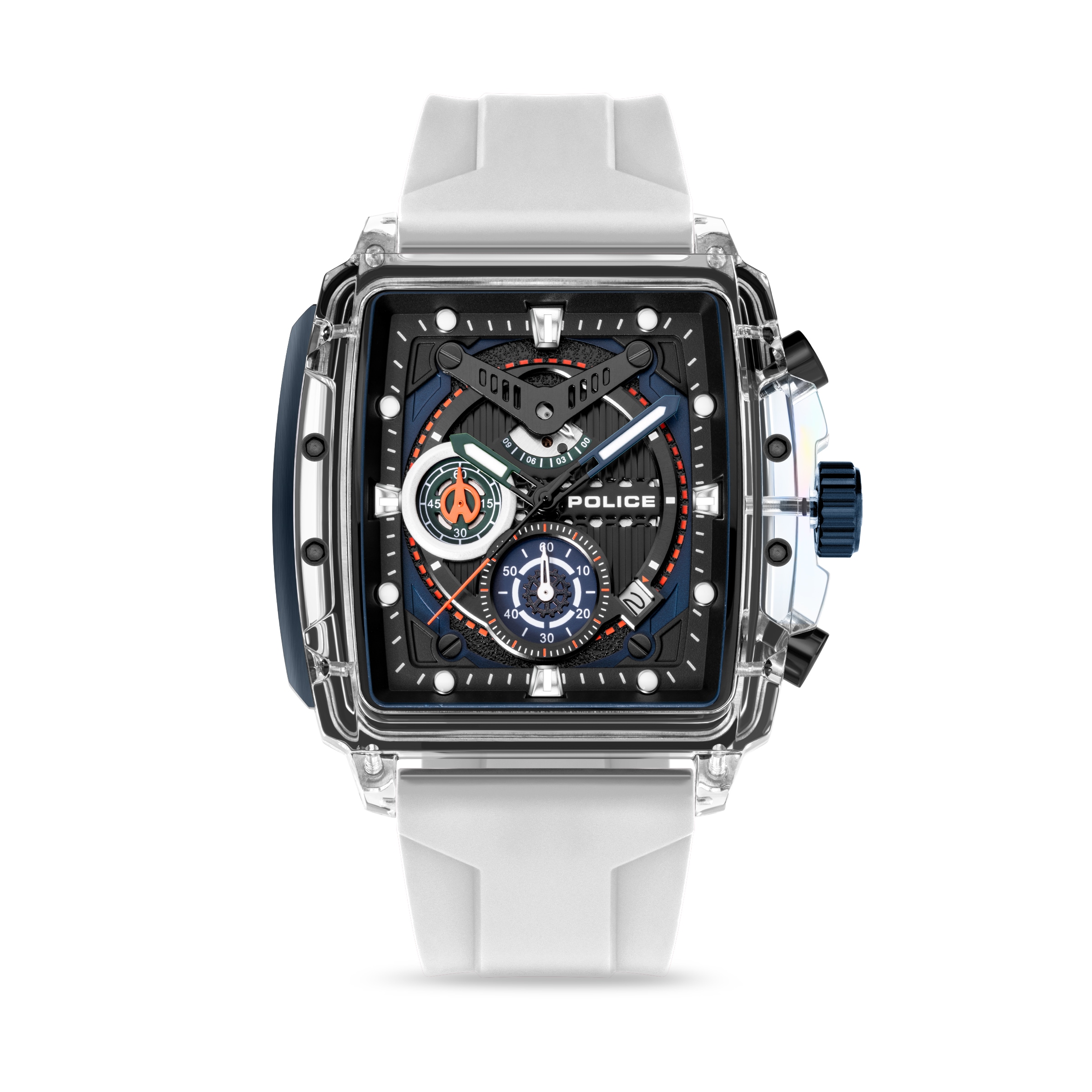 Police Chronograph »Clout« Quarzuhr, Armbanduhr, Herrenuhr, Silikonarmband, analog, Tag