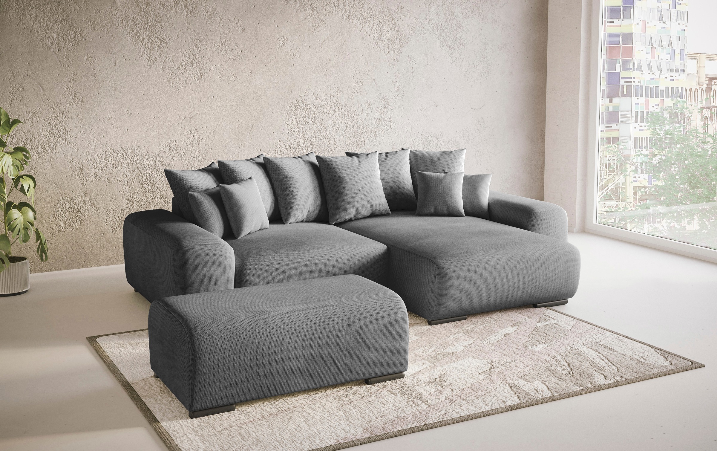 Mr. Couch Polsterecke »Sundance, L-Form«, Dauerschläfer mit Bett, Bettkasten, bis 140 kg belastbar