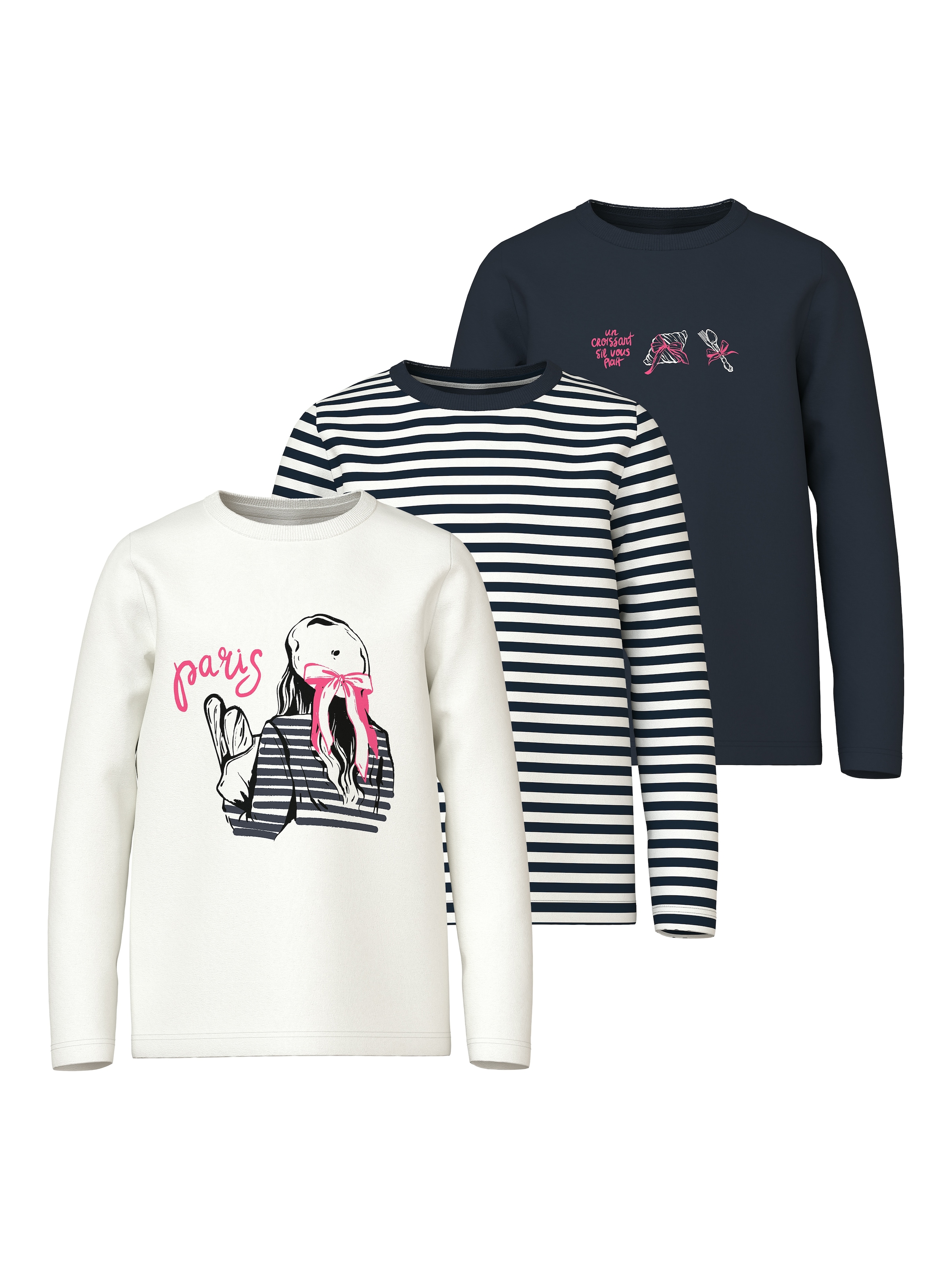Name It Langarmshirt »NKFNIANA 3P LS TOP«, (Packung, 3 tlg.)