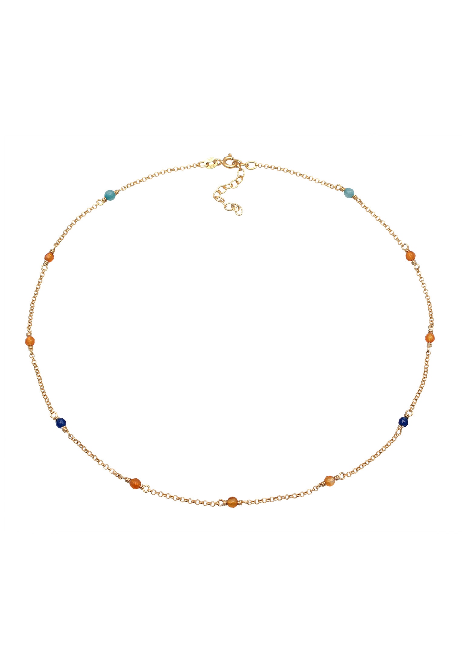 Elli Choker »Halskette Achat Perlen Multicolour 925 Silber«