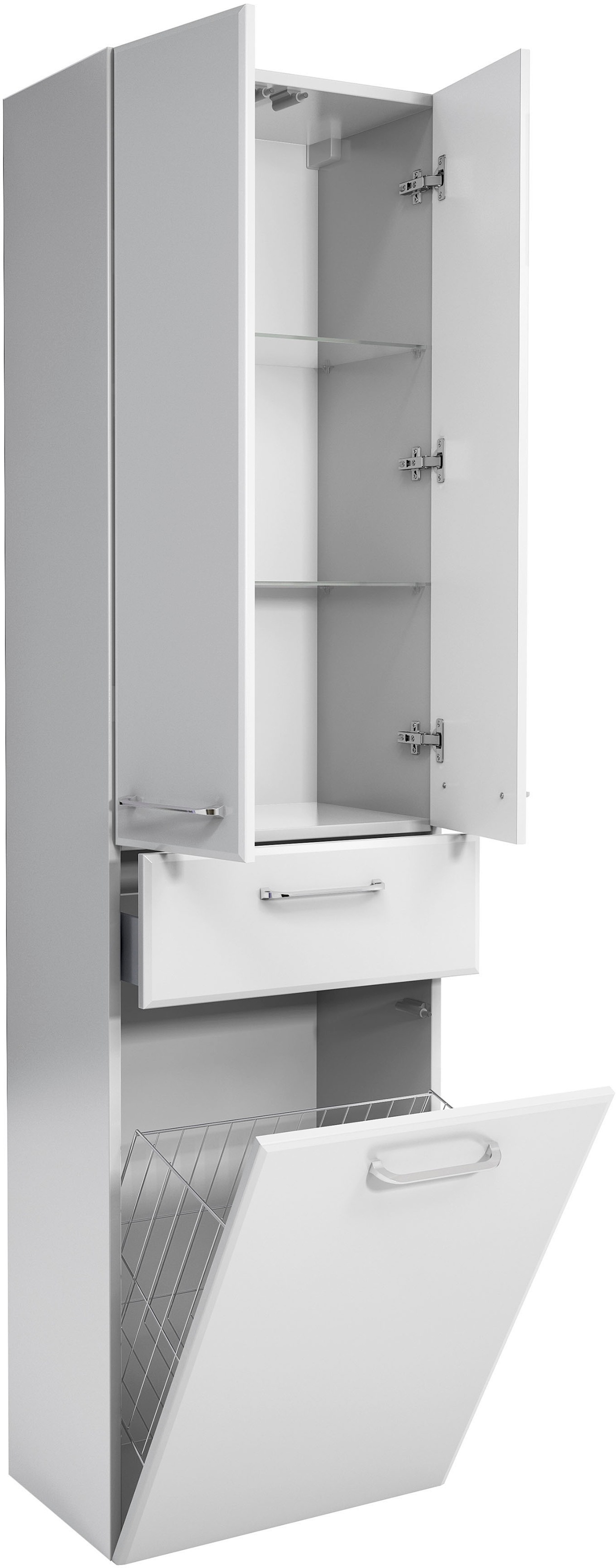 Saphir Badmöbel-Set »Quickset 341 6-teilig, Waschbeckenunterschrank und LED-Spiegelschrank« Set, 6 Stk. tlg.