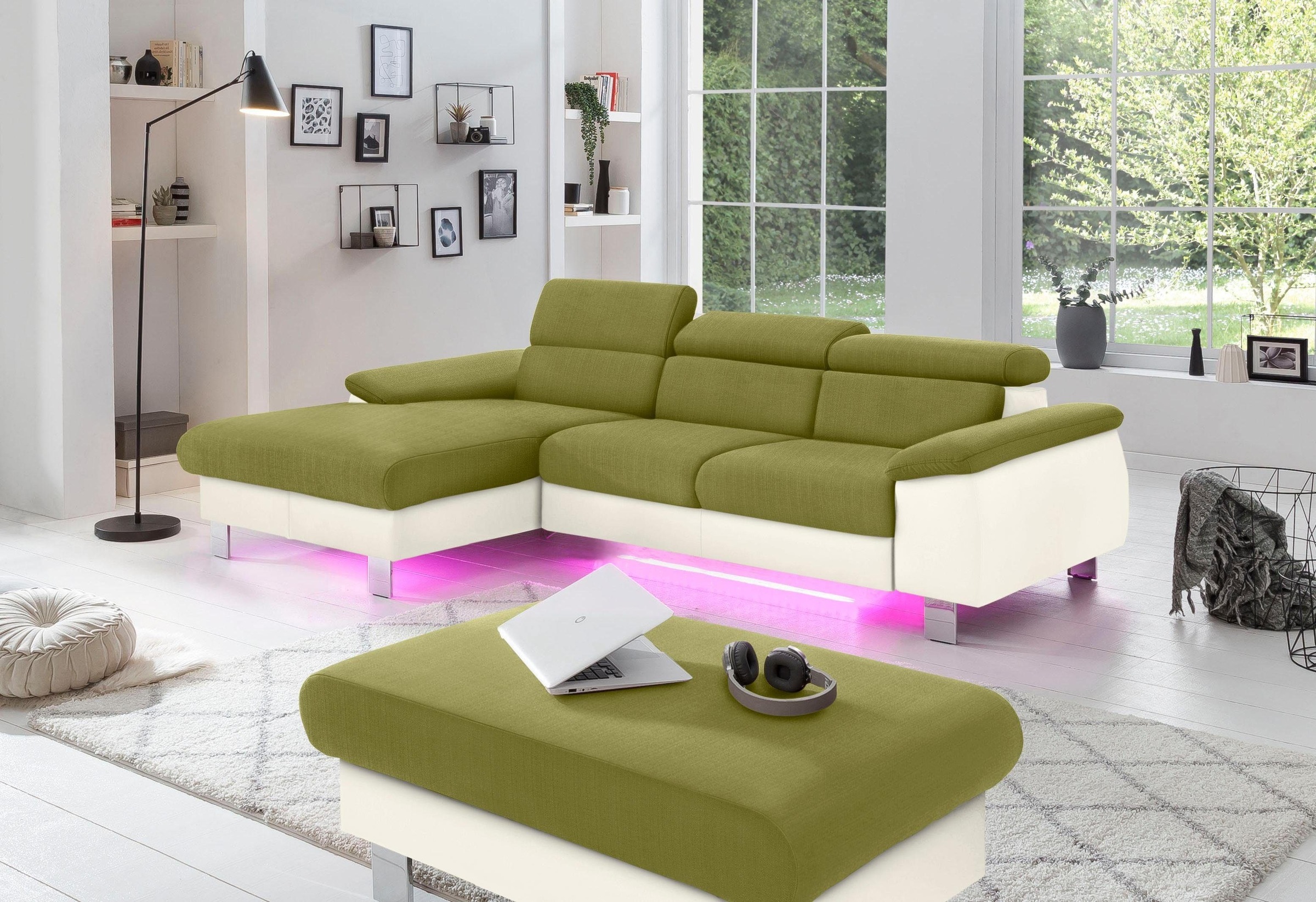 COTTA Polstergarnitur, (Set), mit Kopfteilverstellung, optional Bettfunktion, Bettkasten & Licht
