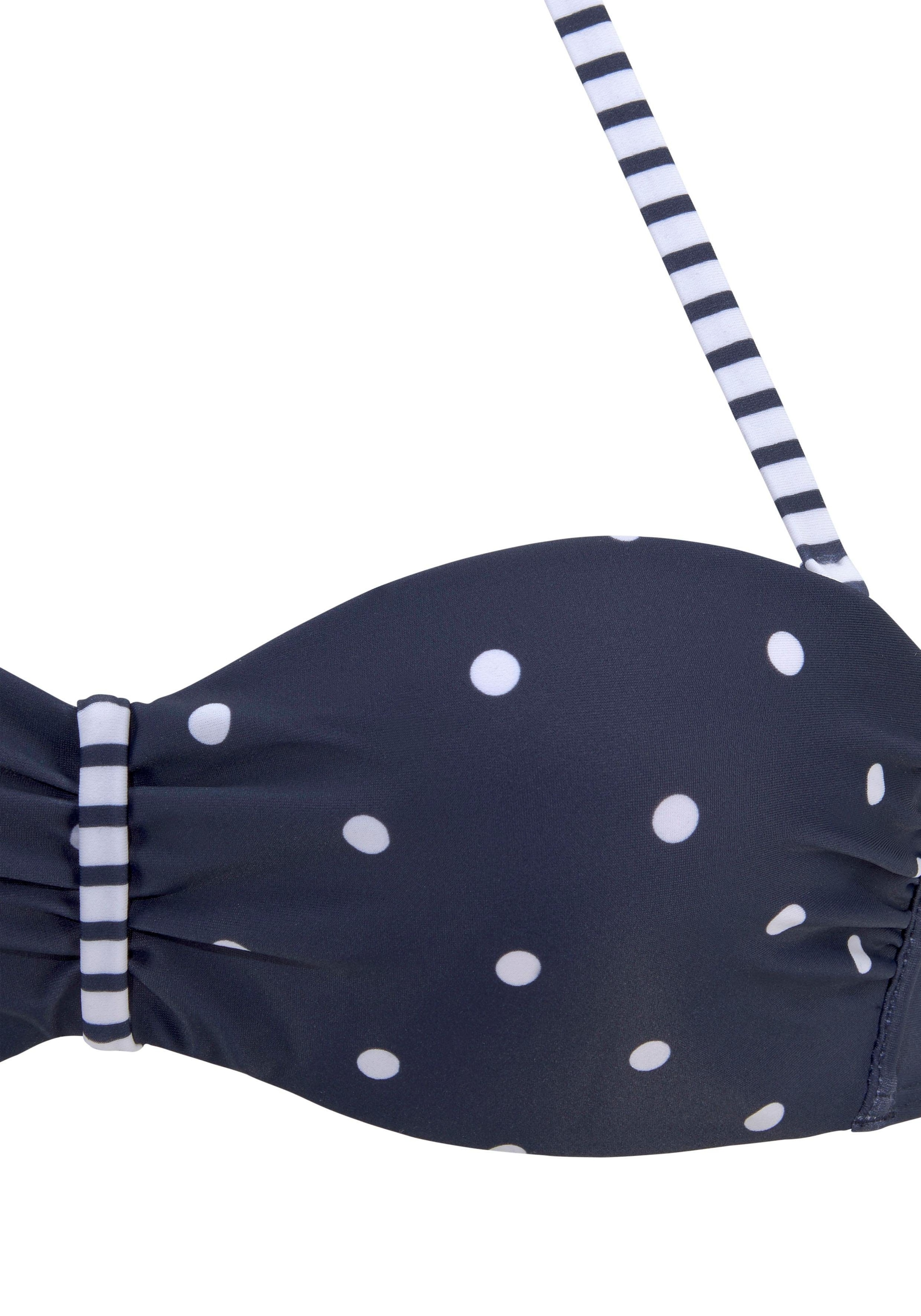 s.Oliver Bügel-Bandeau-Bikini-Top »Audrey«, mit Mustermix aus Punkten und Streifen