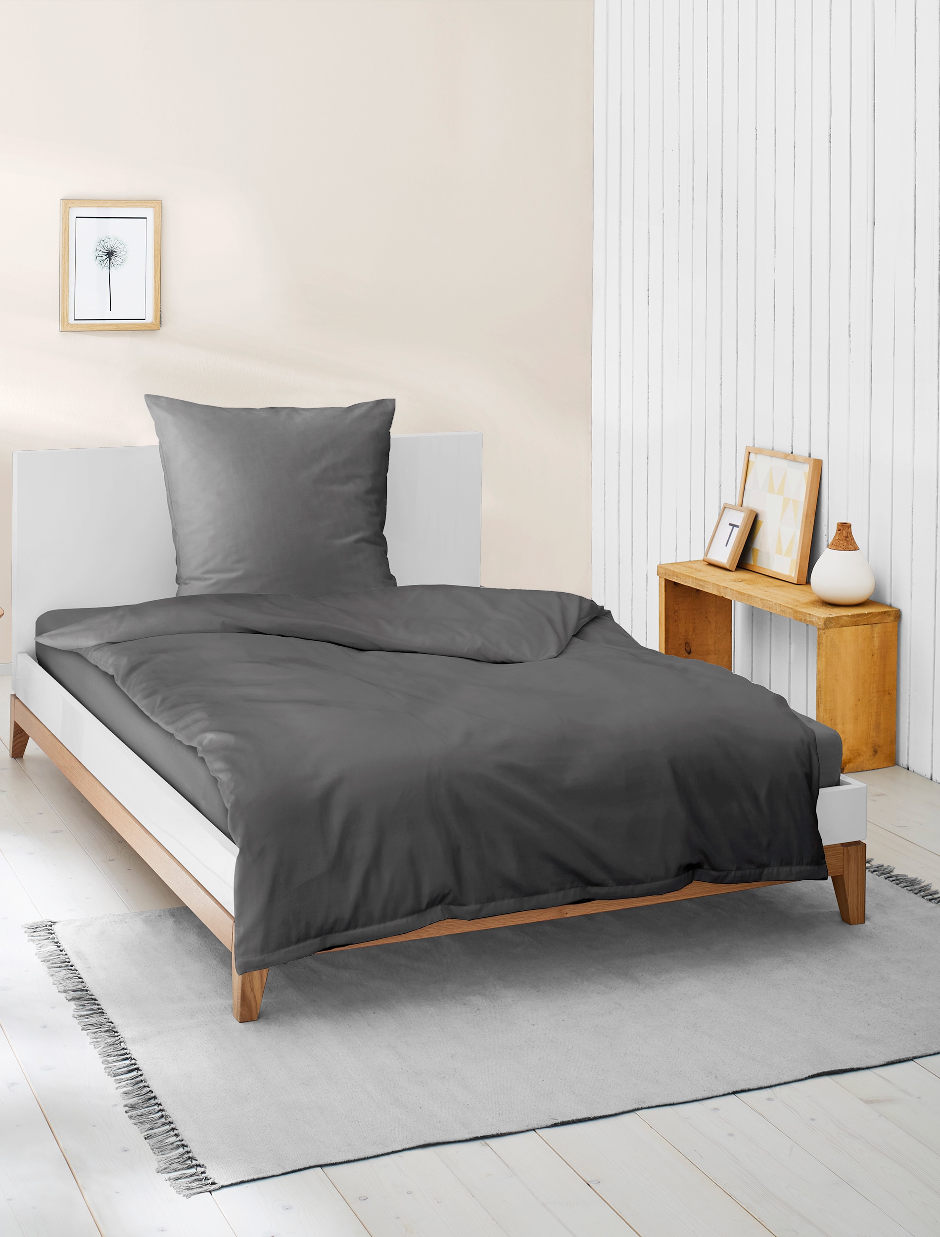 BIERBAUM Bettwäsche »Elegant uni«, Mako-Satin, 100 % Baumwolle, Uni, pflegeleicht