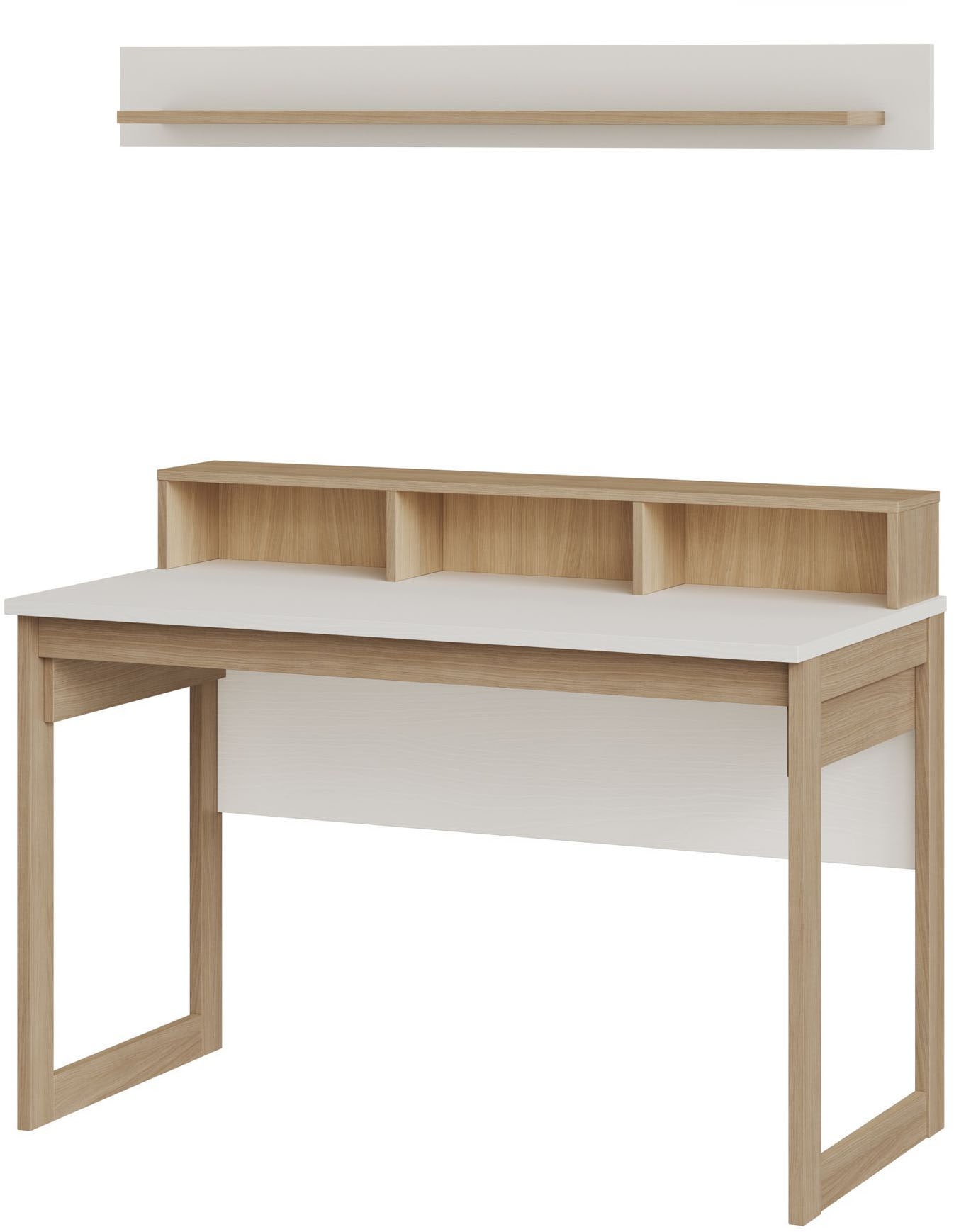Home affaire Büromöbel-Set »Stranda im Scandi-Style, Home Office, Büro in zwei Farben verfügbar«, (2 tlg.), enthält Schreibtisch und Wandboard