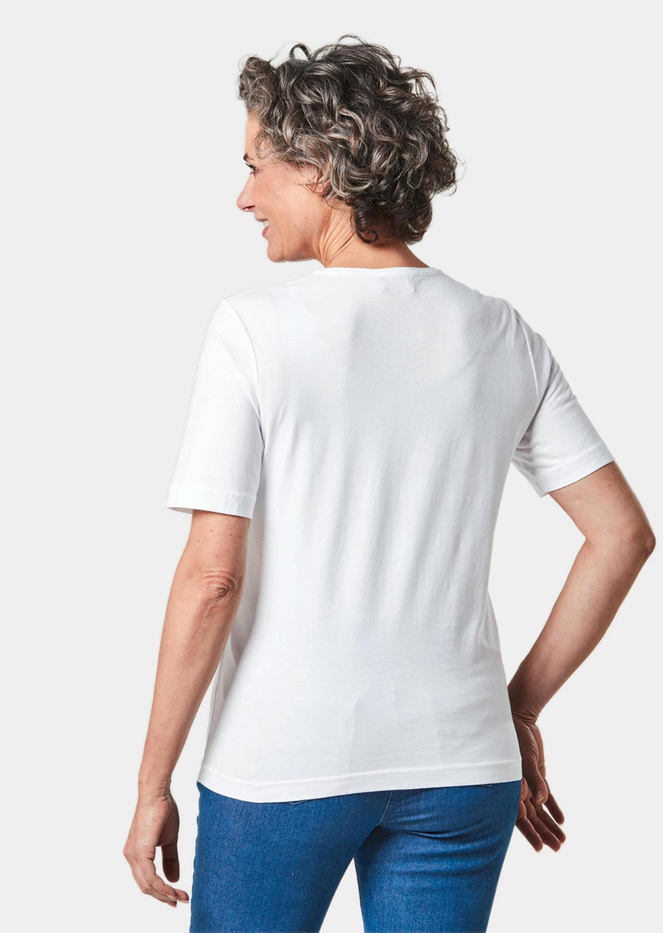 GOLDNER Langarm-Poloshirt »Kurzgröße Basic T-Shirt aus reiner Baumwolle«