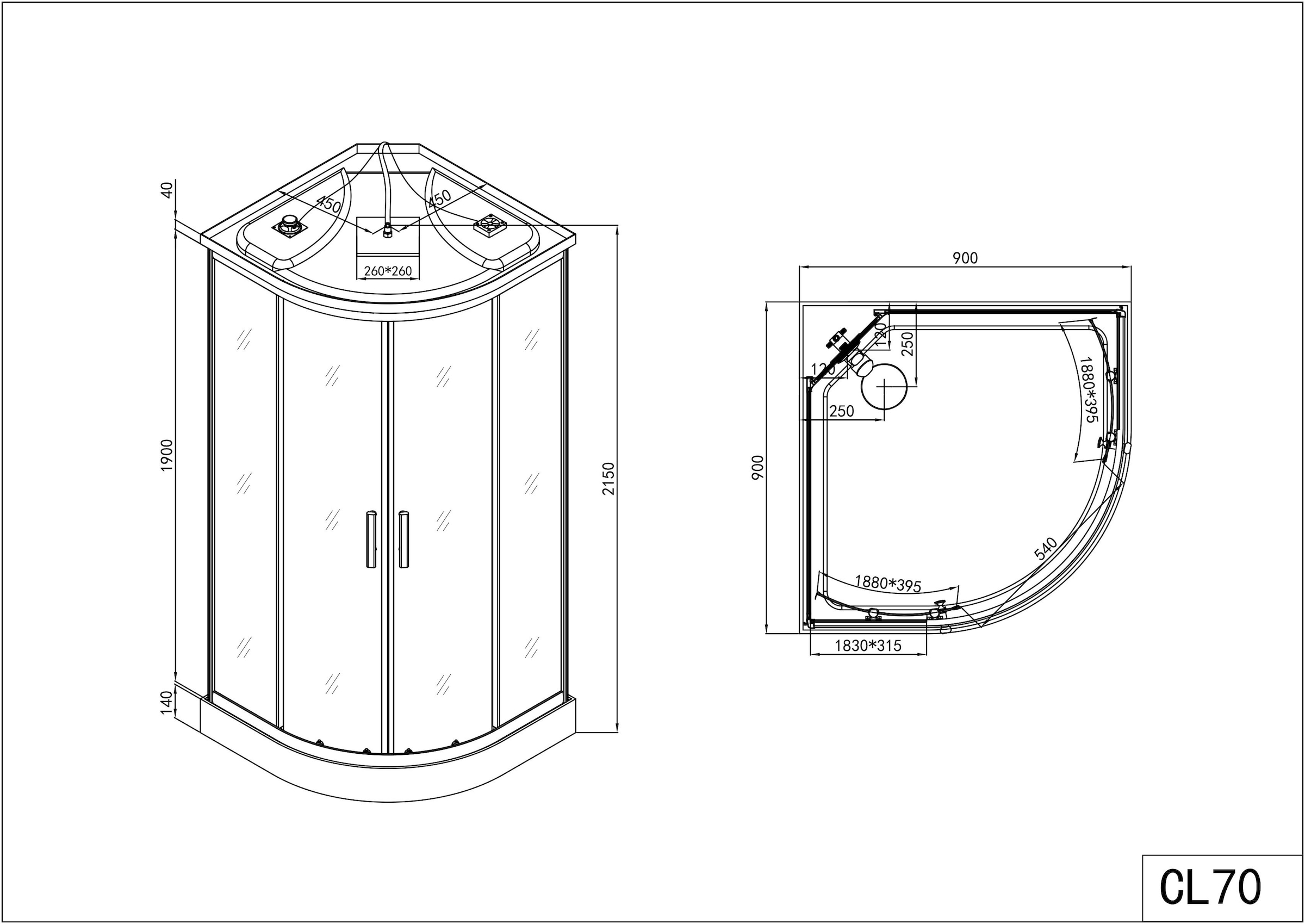 Sanotechnik Komplettdusche »Trend 1«, mit Beleuchtung