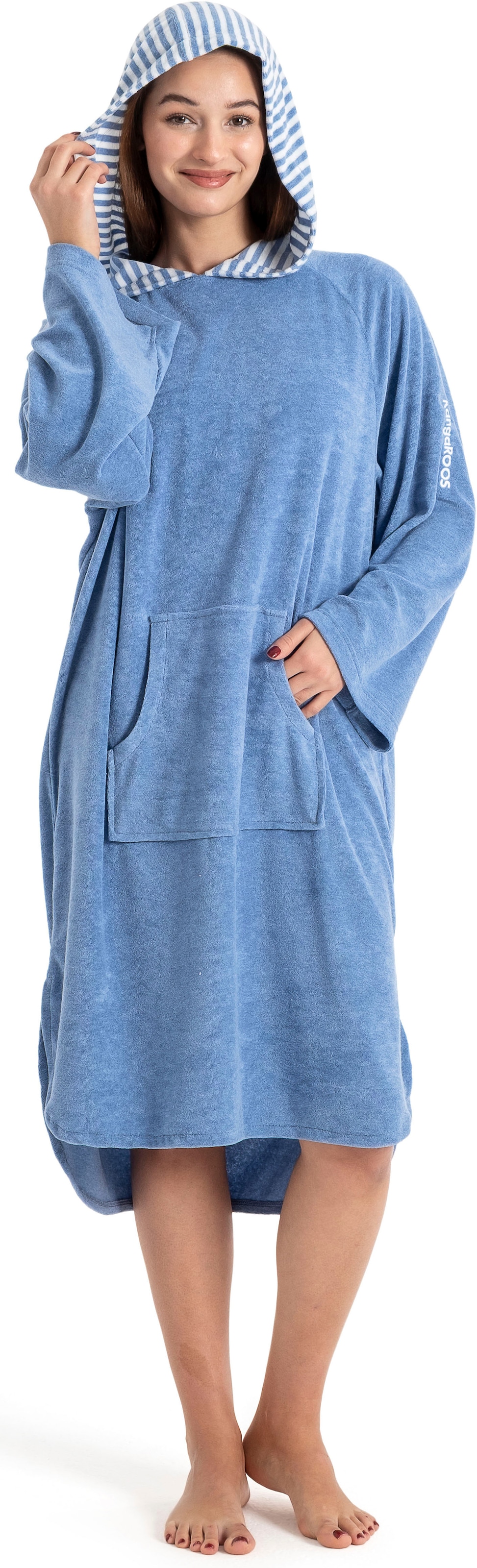 KangaROOS Badeponcho »Dalia Surfponcho, ideal für Sauna, Spa & im Urlaub« 1 Stk. weich, Uni-Farben mit Streifen, leicht, Unisex, für Damen und Herren