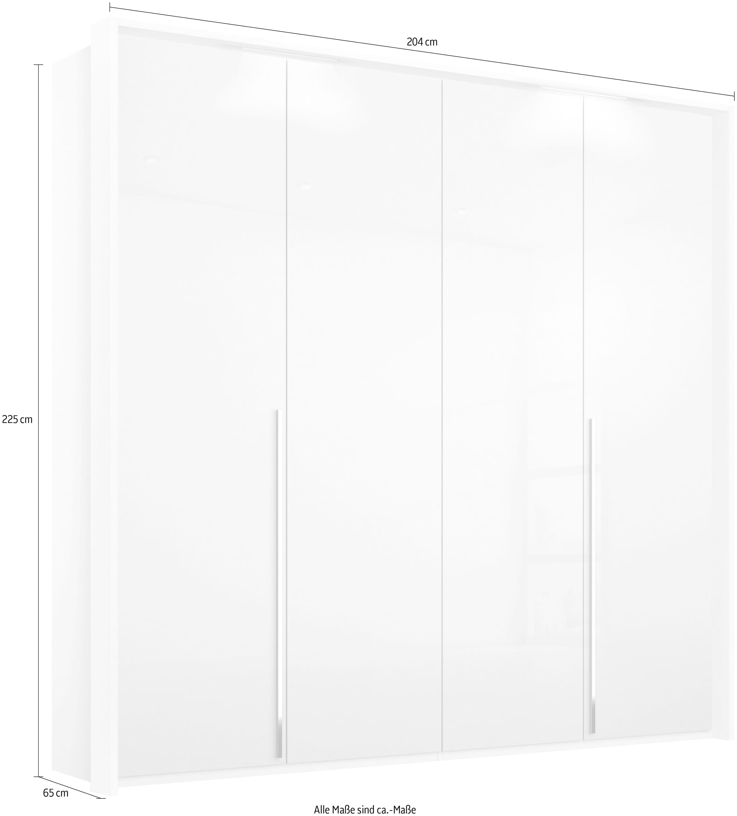 rauch Drehtürenschrank »Kleiderschrank Schrank Garderobe Wäscheschrank MONTCLAR« in den Breiten 204/254/304 cm, inkl. SOFT-CLOSE-FUNKTION,  Passepartout optional mit Beleuchtung, inkl. Zubehör MADE IN GERMANY