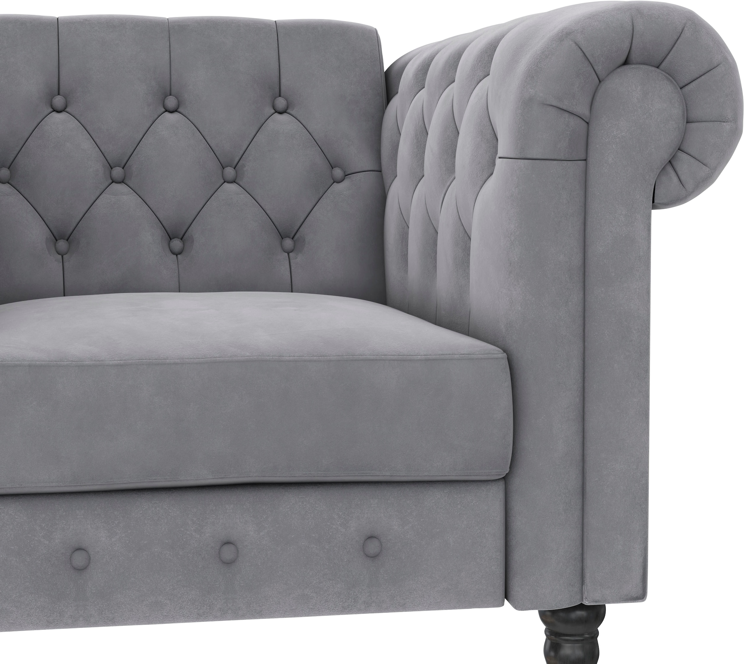 Dorel Home Chesterfield-Sessel »Felix«, mit Rückenlehne 3-fach verstellbar, Beine Massivholz, Sitzhöhe 46 cm