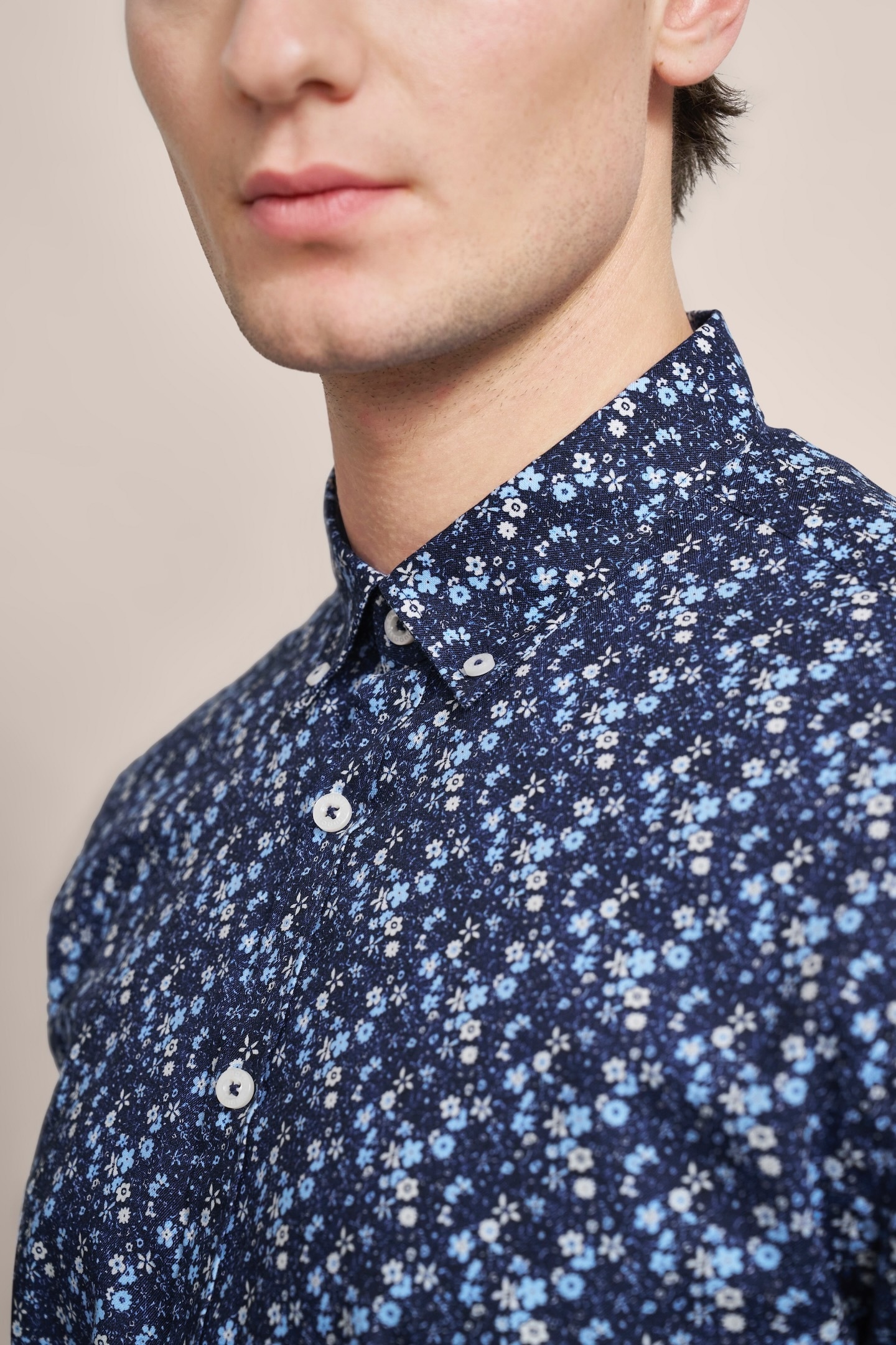 bugatti Langarmhemd, mit floralem Print