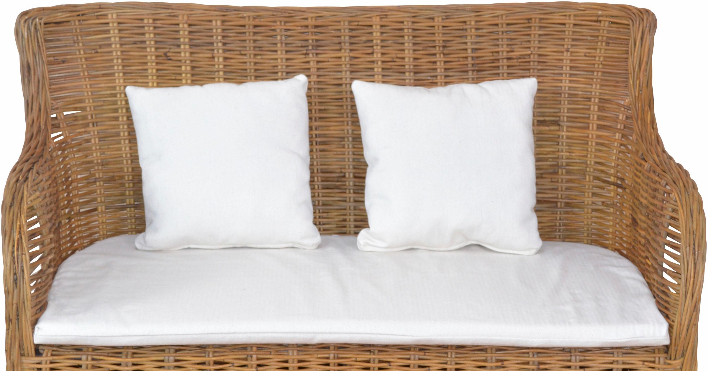 HOFMANN LIVING AND MORE Sofa, aus handgeflochtenem Kubu-Rattan und sechs Füßen