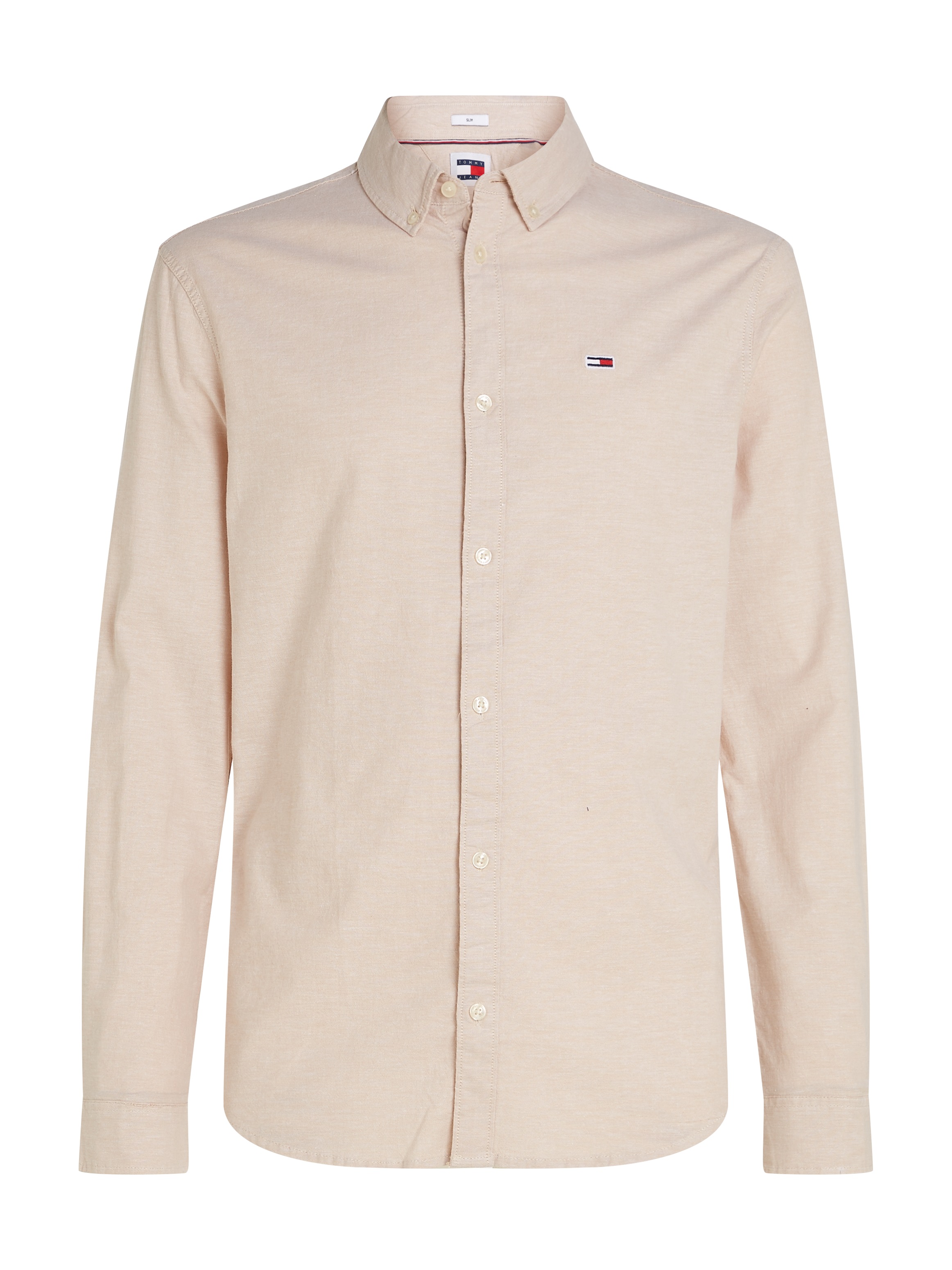 Tommy Jeans Langarmhemd »TJM Slim Stretch Oxford Shirt«, mit Flaglabel auf der Brust