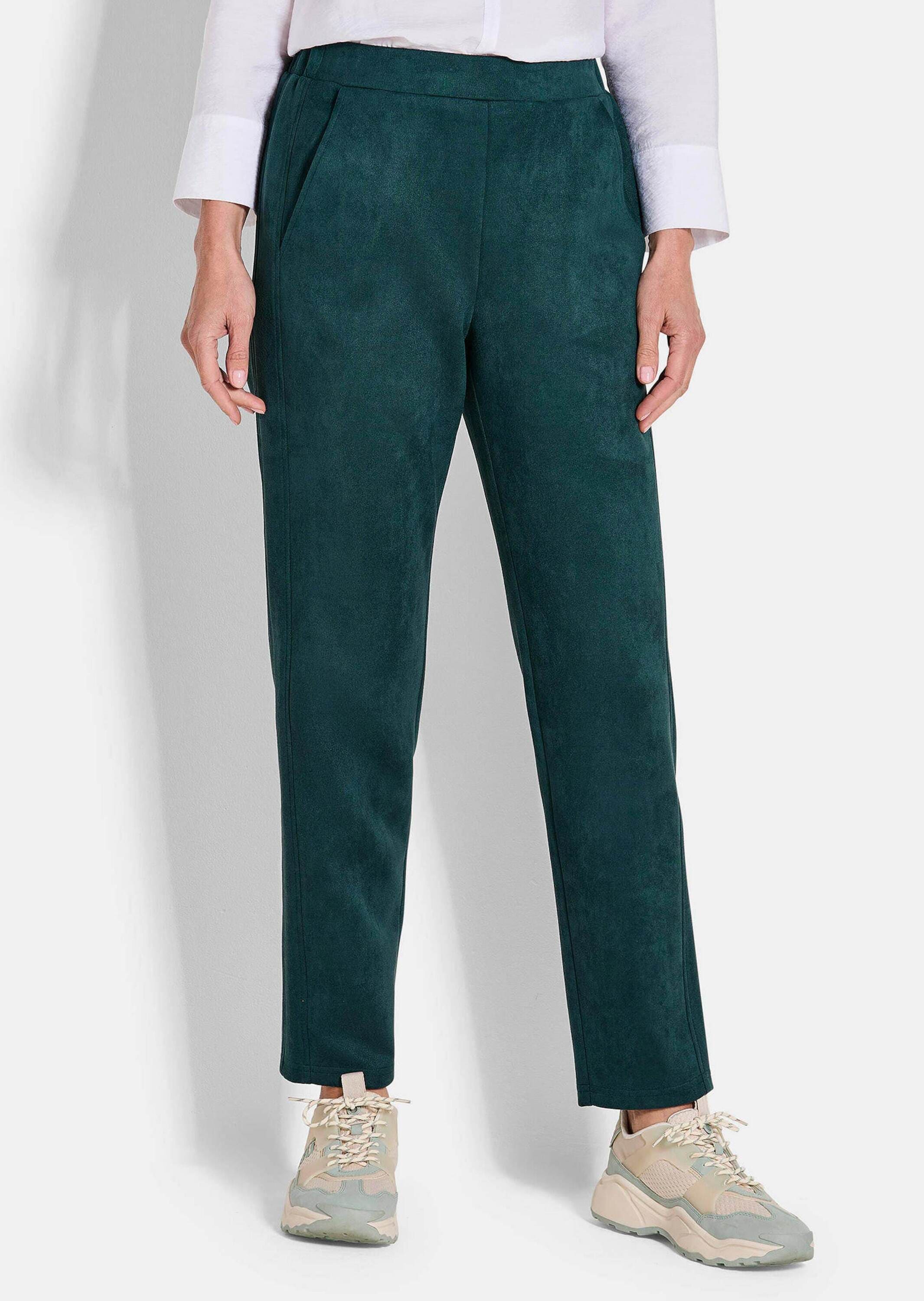 GOLDNER Chinohose »Kurzgröße Hose LOUISA in Veloursleder-Optik«