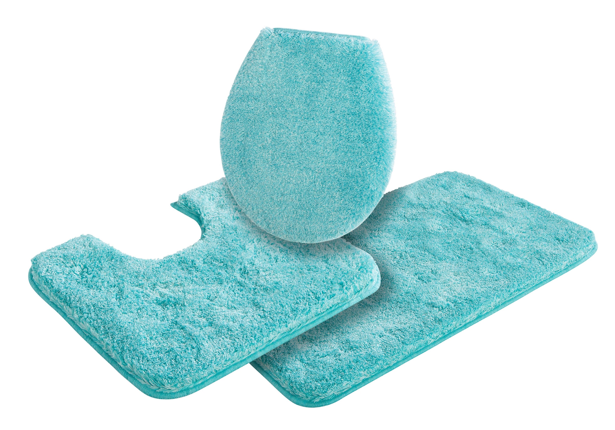 Grund Badematte »Melos, Badvorleger, Badezimmer Teppich, sehr weich«, rutschhemmend beschichtet, fußbodenheizungsgeeignet, melierte Optik, sehr weicher Flor, Melange-Effekt, Made in Europe