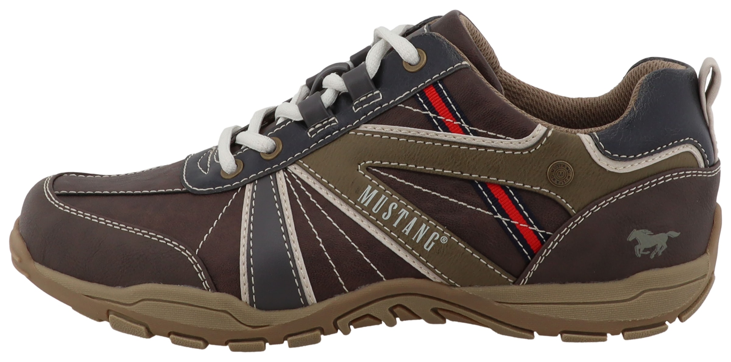 Mustang Shoes Sneaker »Ferdinando«  Freizeitschuh, Halbschuh, Schnürschuh mit auffälligen Kontrastnähten