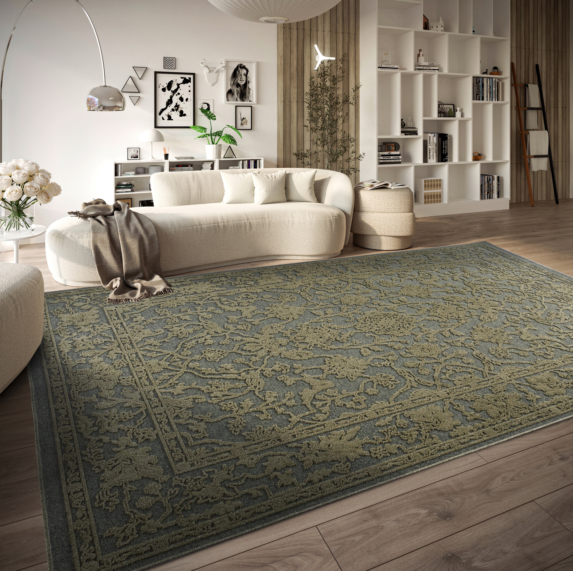 Villeroy & Boch Teppich »Ambroise«, rechteckig, 5,5 mm Höhe, Wohnzimmer, Schlafzimmer, Modern, Hoch-Tief Effekt, Flur