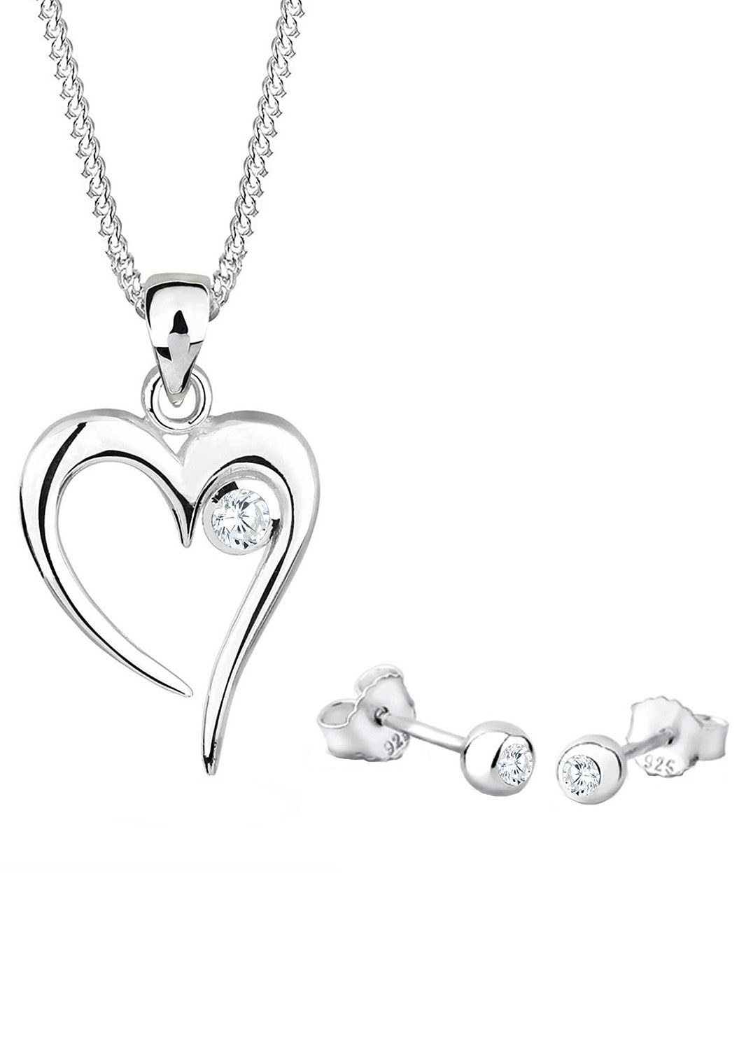 Elli Schmuckset »Herz, 0912261311«, mit Zirkonia