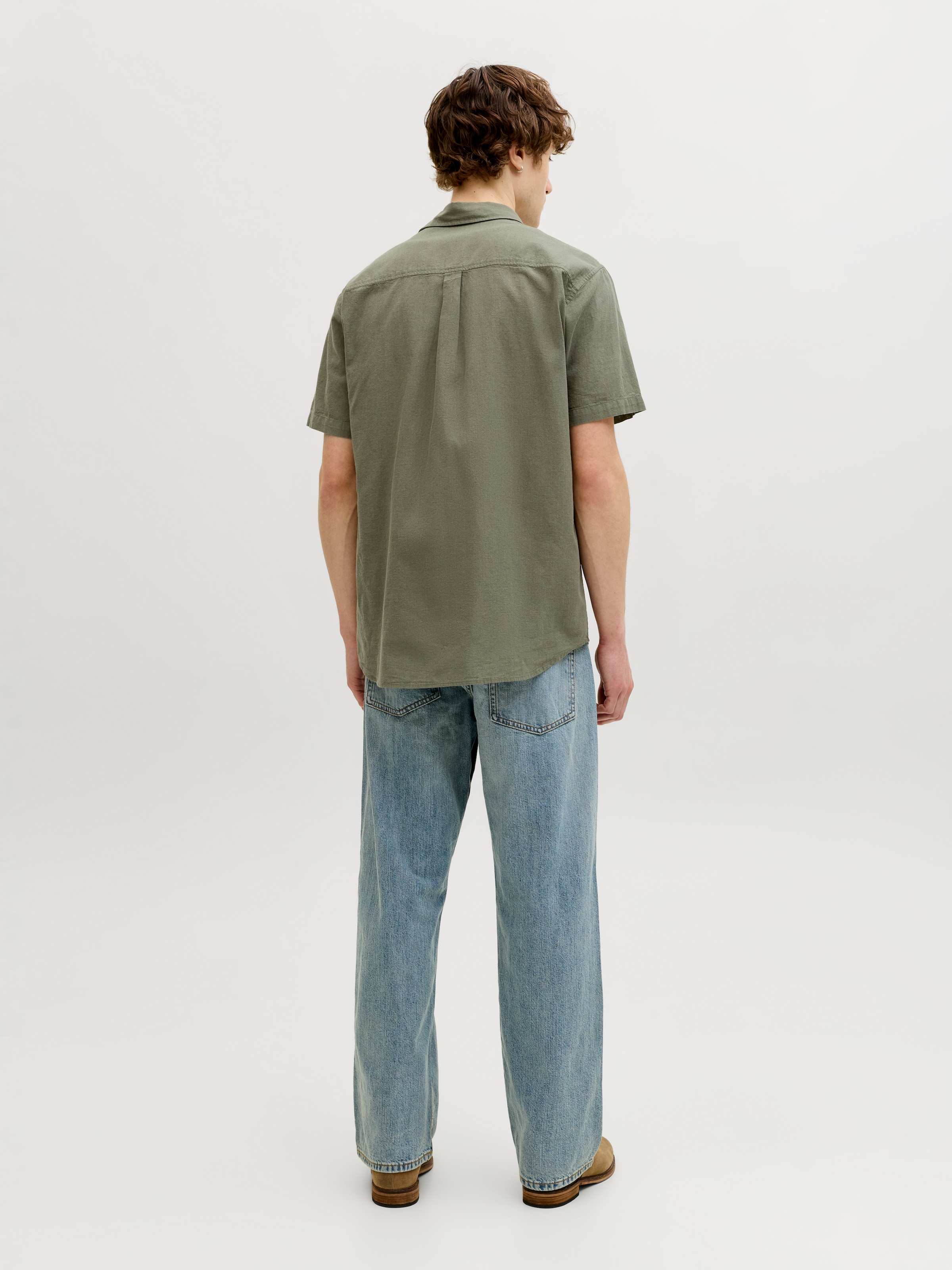 Jack & Jones Kurzarmhemd »JJESUMMER LINEN BLEND SHIRT S/S SN« Baumwolle mit Leinen, regular fit