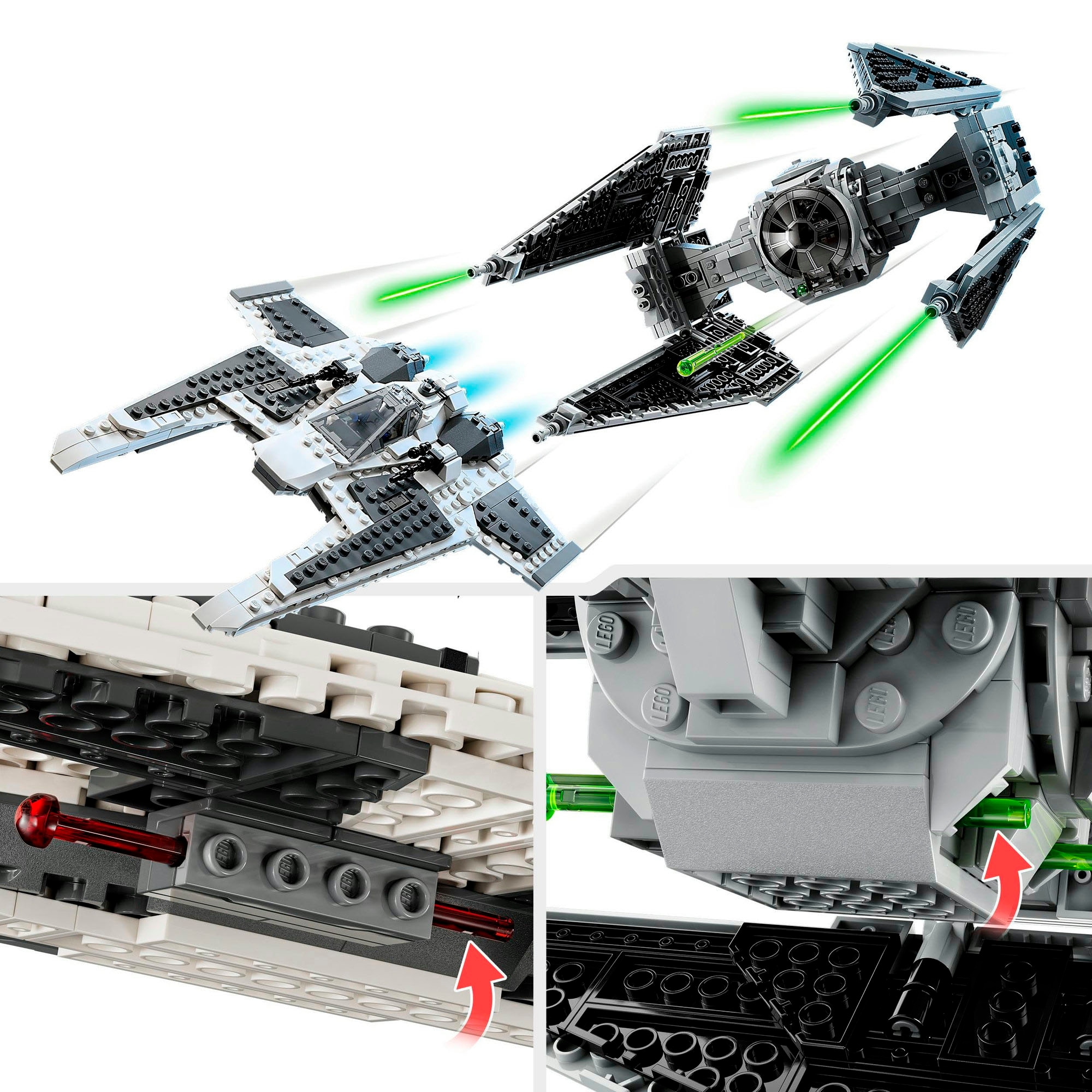 LEGO® Konstruktionsspielsteine »Mandalorianischer Fang Fighter vs. TIE Interceptor™ (75348)«, (657 St.), Star Wars™