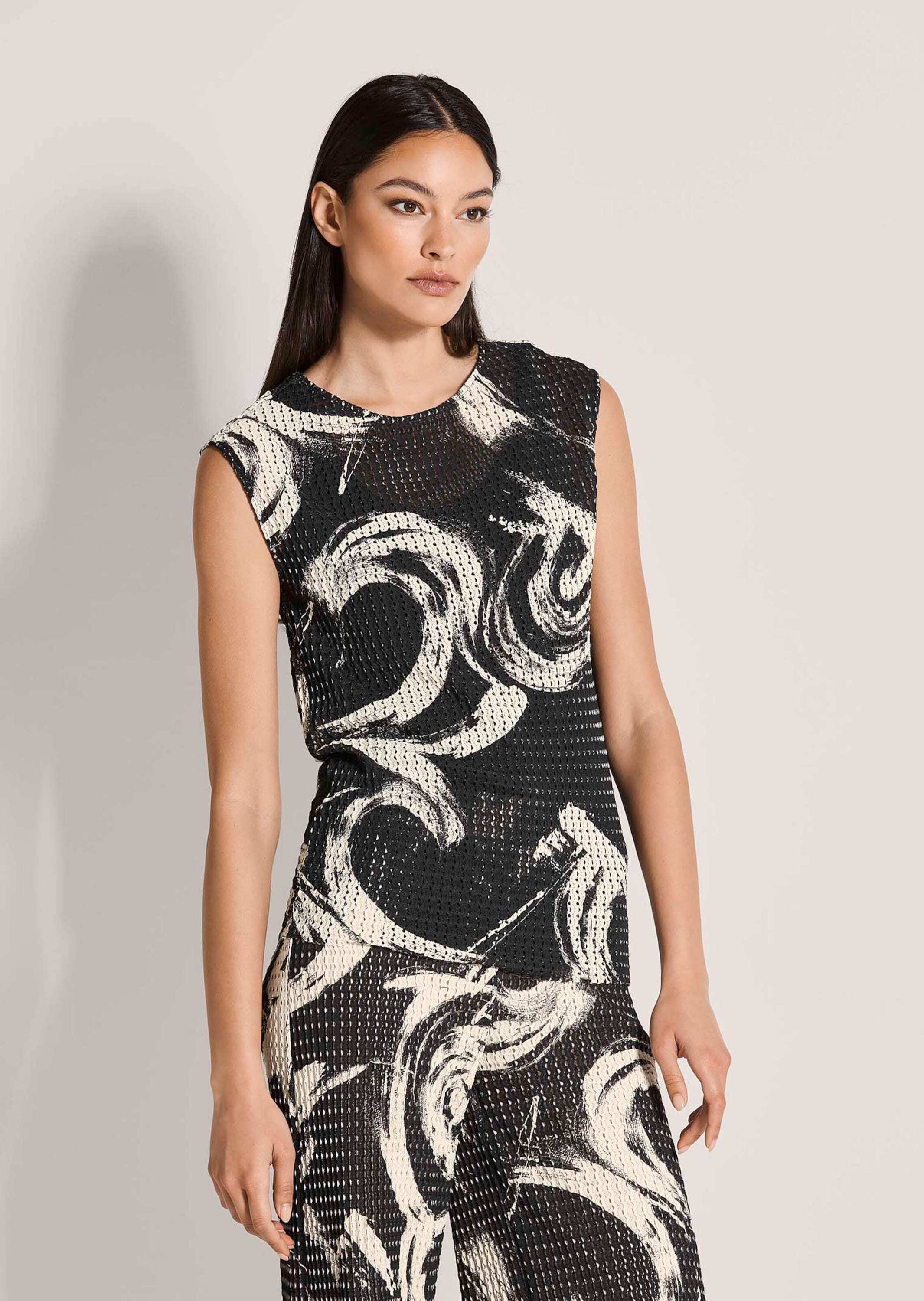 MADELEINE Trägertop »Jerseyshirt Ajourshirt mit grafischem Muster« Ajour-Qualität