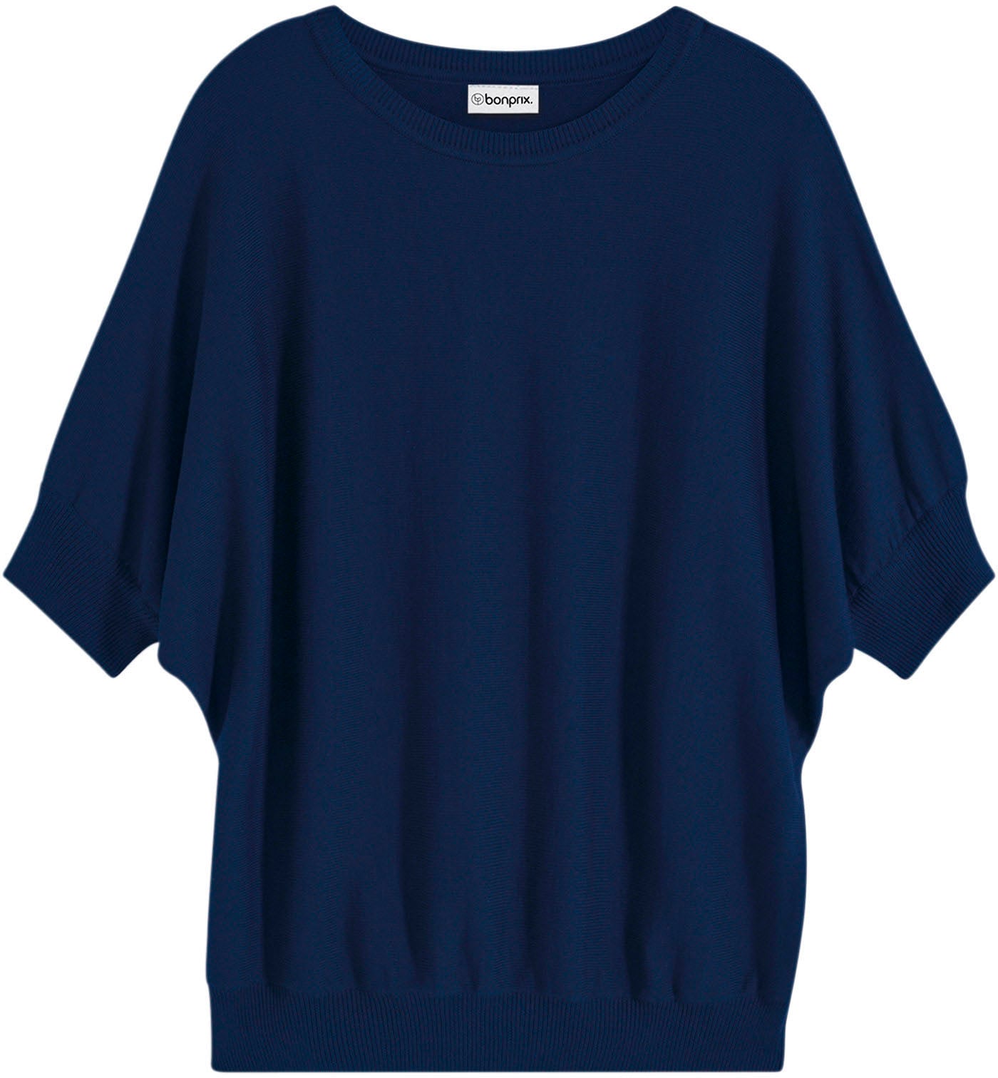 bonprix Strickpullover aus Baumwoll-Mix, mit Rundhalsausschnitt, bequeme Passform