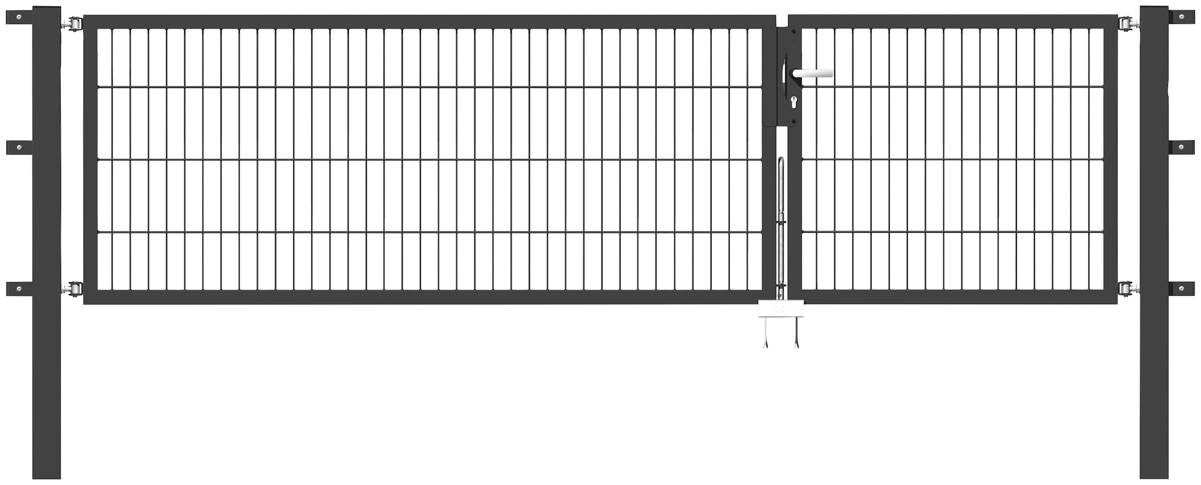 Zaundoppeltür, 300 cm Breite (100 + 200 cm), in versch. Höhen