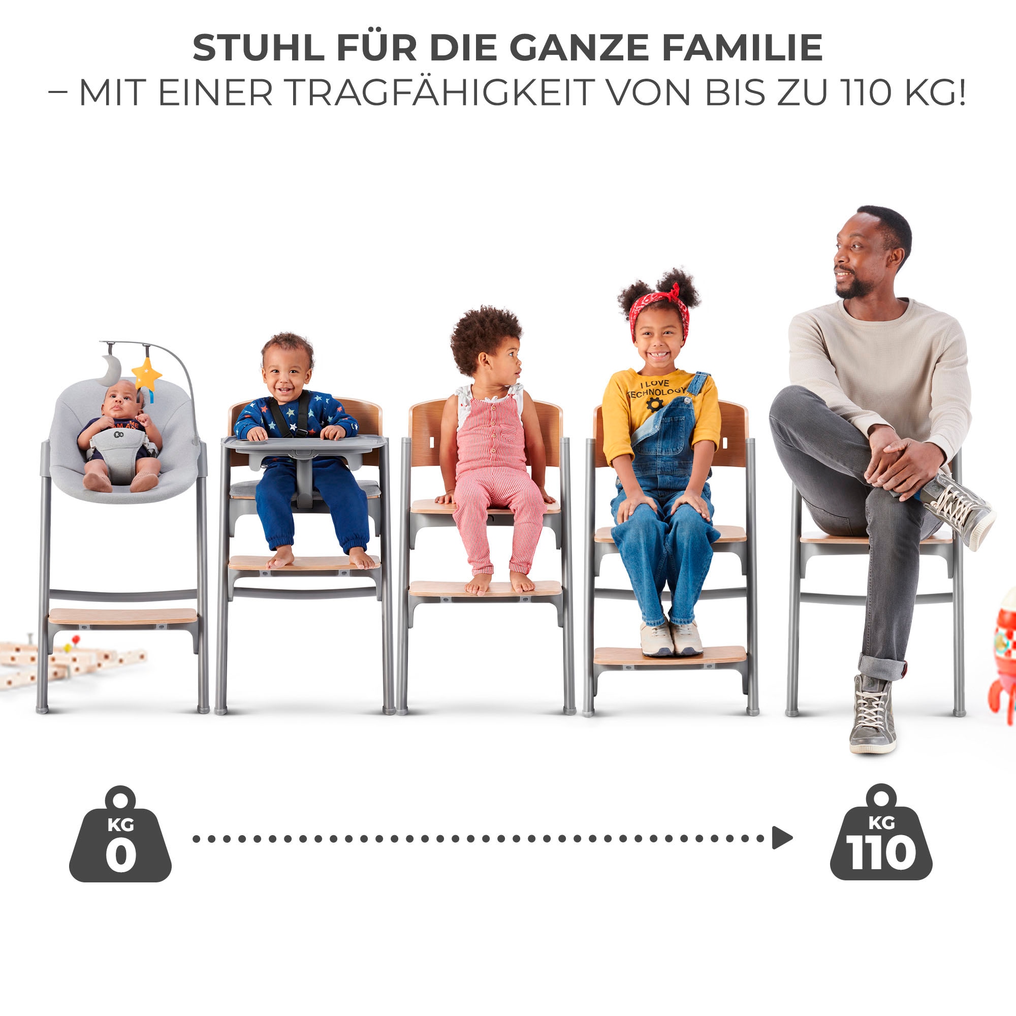 Kinderkraft Kombihochstuhl »LIVY mit CALMEE Wippe« (Set) 2 Stk.mit Wippe
