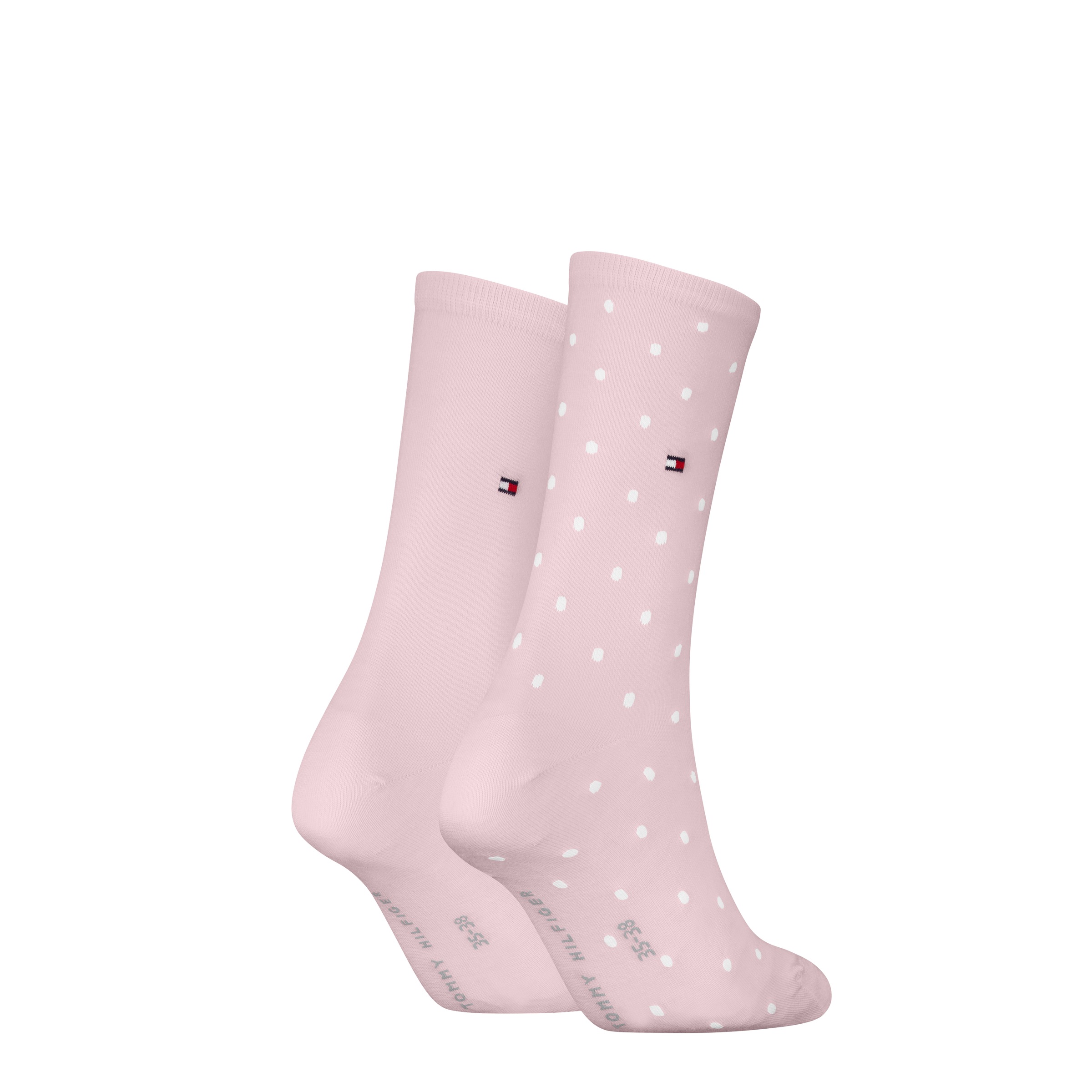 Tommy Hilfiger Socken »TH WOMEN SOCK DOT 2P« 2 Paar, 2 Paar tlg. mit feinem Rippenbündchen und Logostickerei
