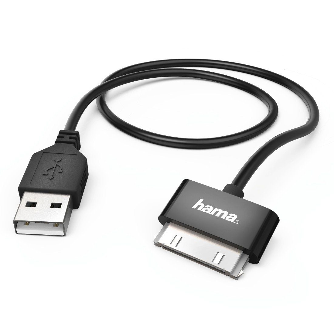 Hama USB-Kabel, USB Typ A, 100 cm, für Apple iPad, 30-Pin, 1 m, Schwarz
