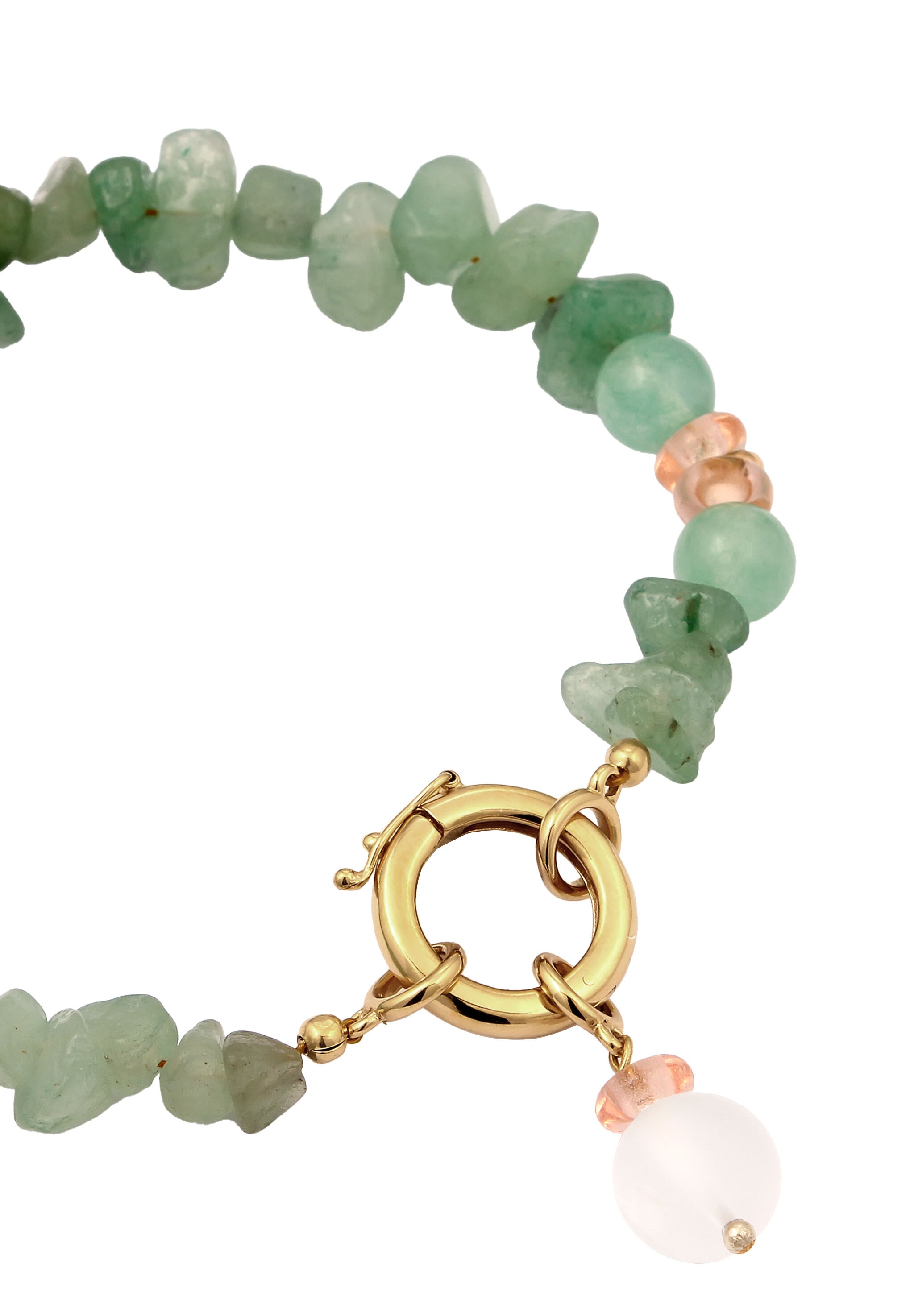 Elli Armkette »Schmuckzubehör Gürtelkette Aventurin Eis-Kristall 925 Sterling Silber vergoldet«