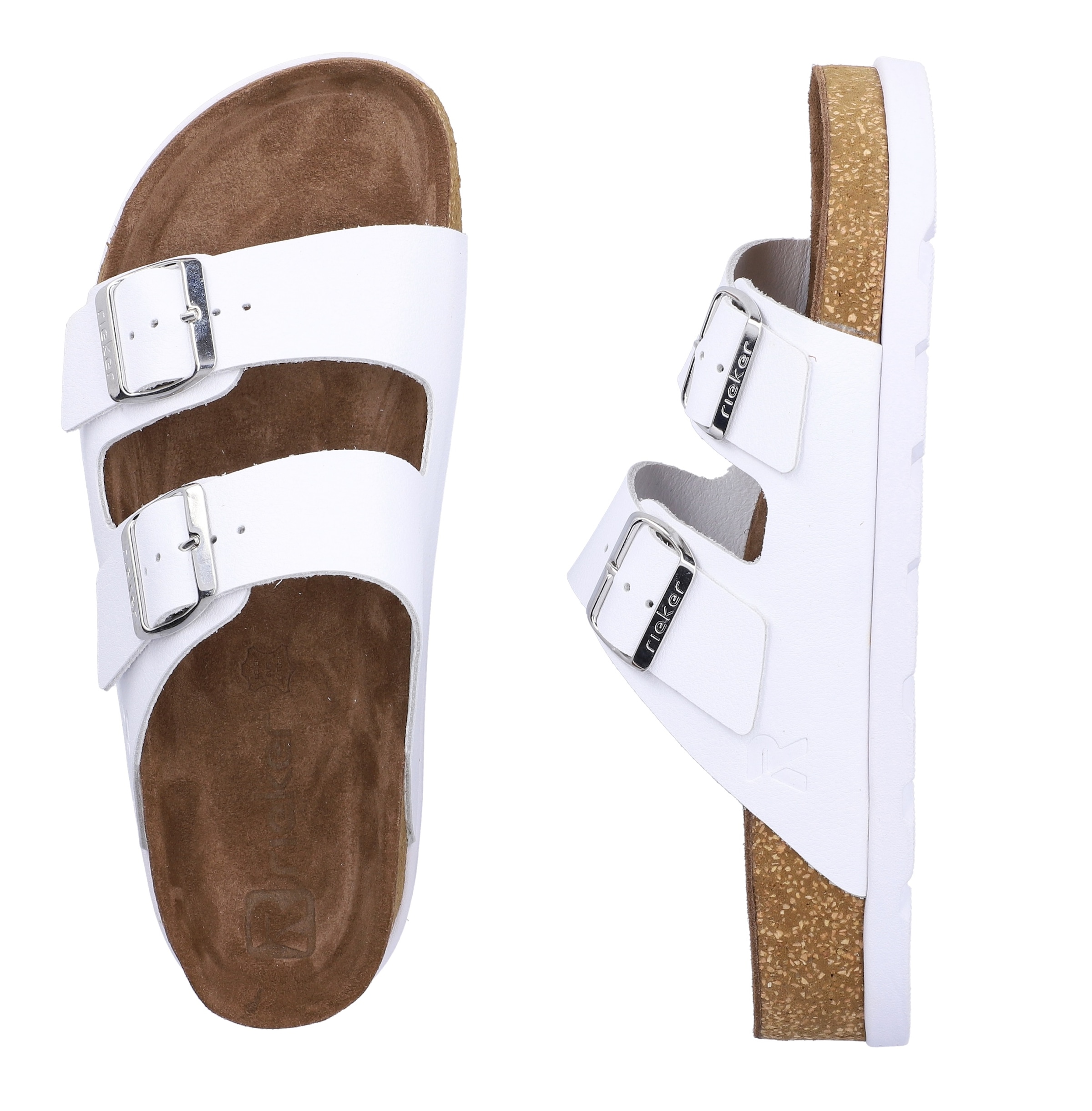 Rieker Pantolette  Hausschuh, Sommerschuh, Strandschuh, Zweischnaller mit Softfußbett