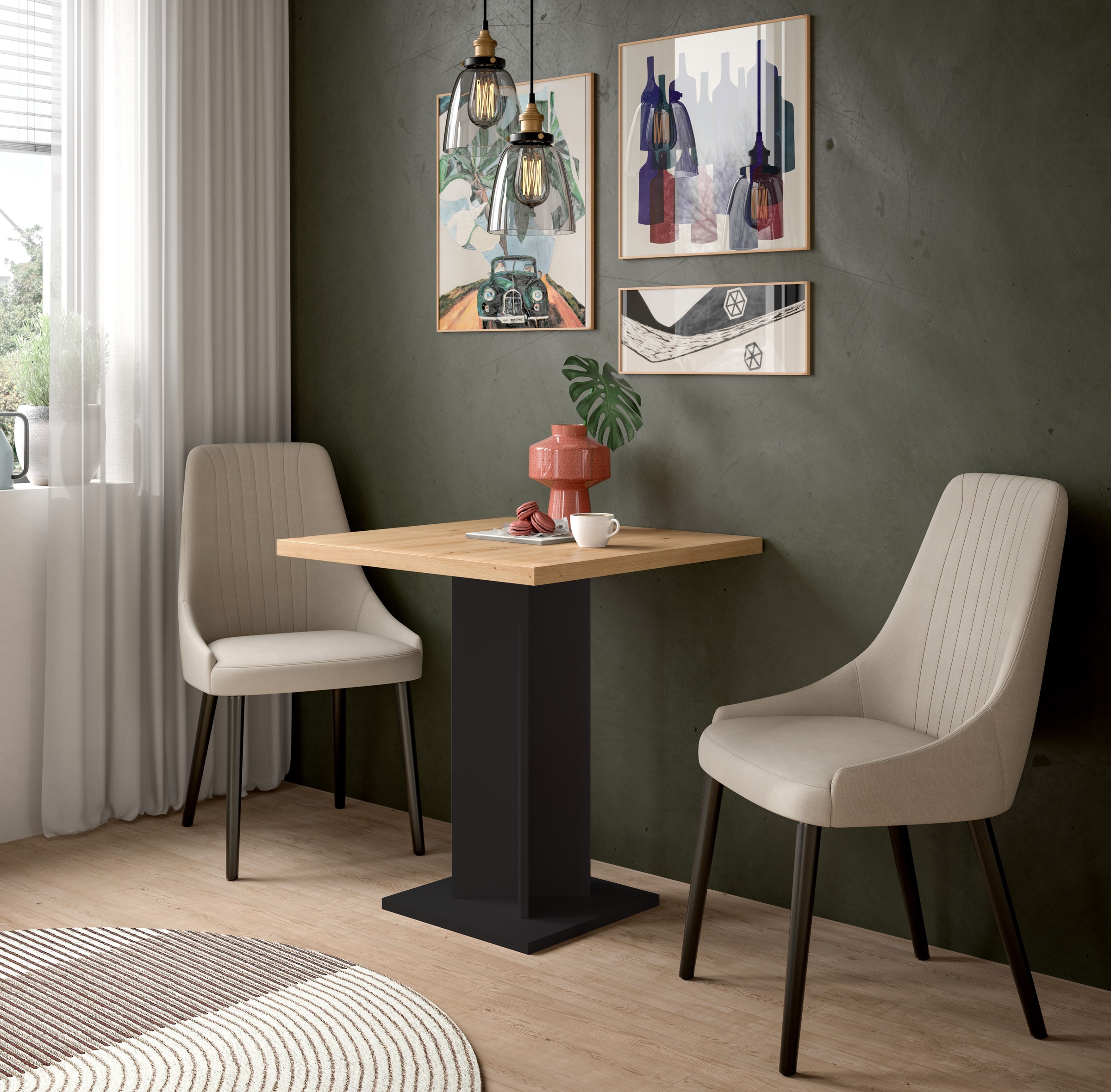 Home affaire Esstisch »GERO, 70x76x70 cm, mit Säulengestell, quadartische Tischplatte« in verschiedenen Ausführungen erhältlich, 1 Stk. tlg. Tisch, Esstisch, Esszimmer, Esszimmertisch, Küchetisch, Bartisch