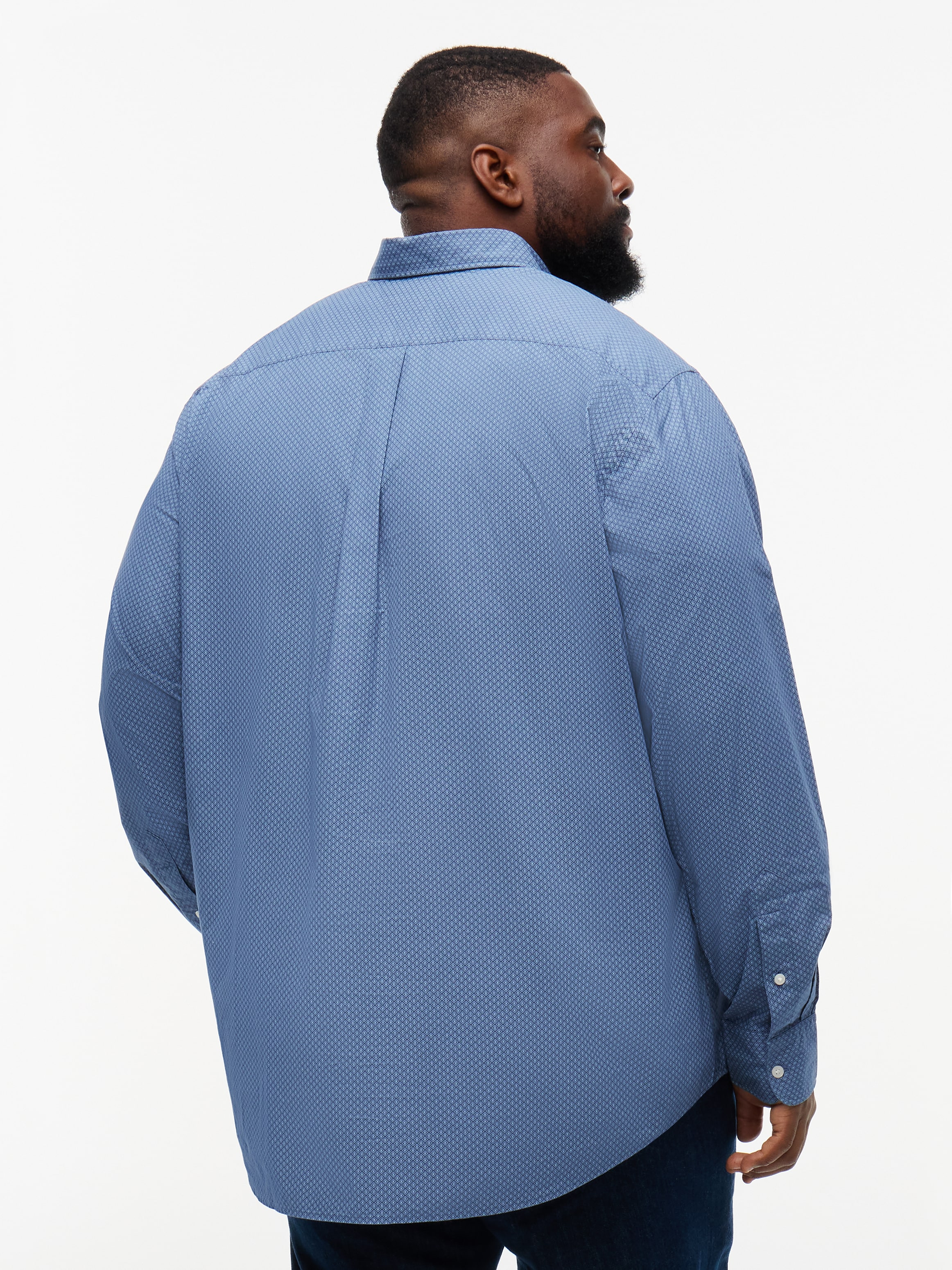 Tommy Hilfiger Big & Tall Langarmhemd »BT-FLEX POPLIN GEO PRINT REGUAL FIT« Große Größen, Button-down-Kragen