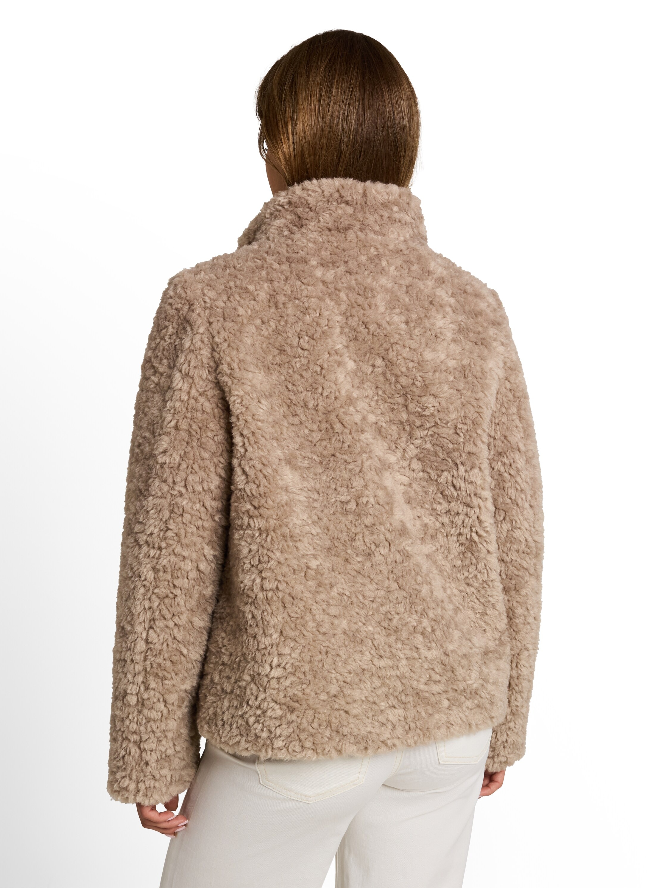 TOM TAILOR Plüschjacke »Regular« ohne Kapuze Witerjacke / Kuscheljacke mit Knopfleiste und Stehkragen