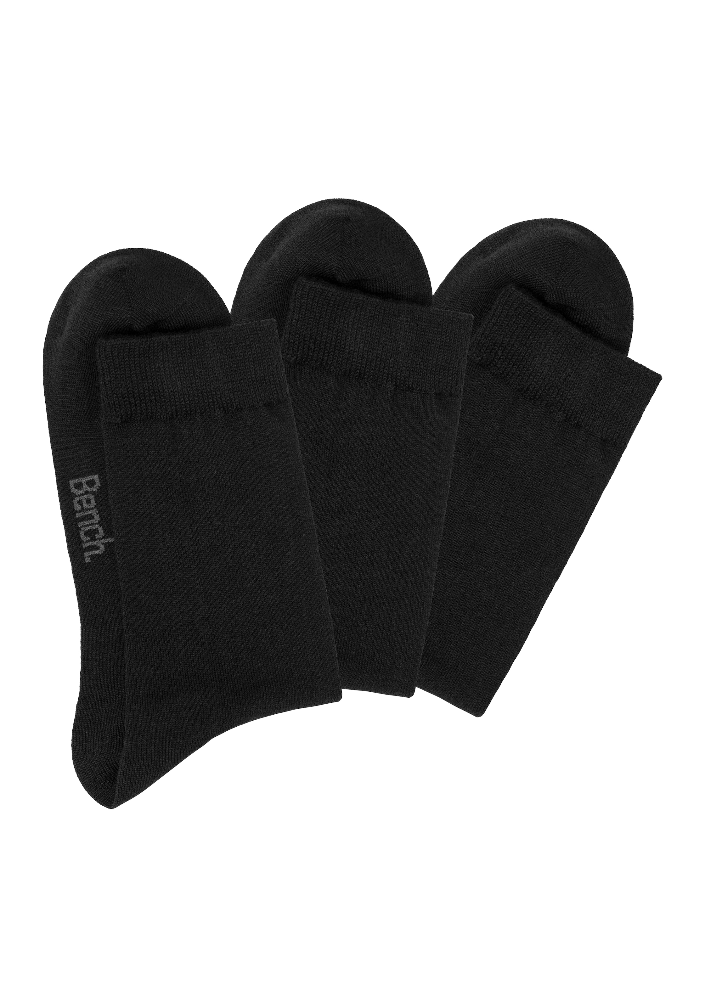 Bench. Socken, (Packung, 3 Paar), Wollsocken aus flauschigem Material mit 53% Wolle