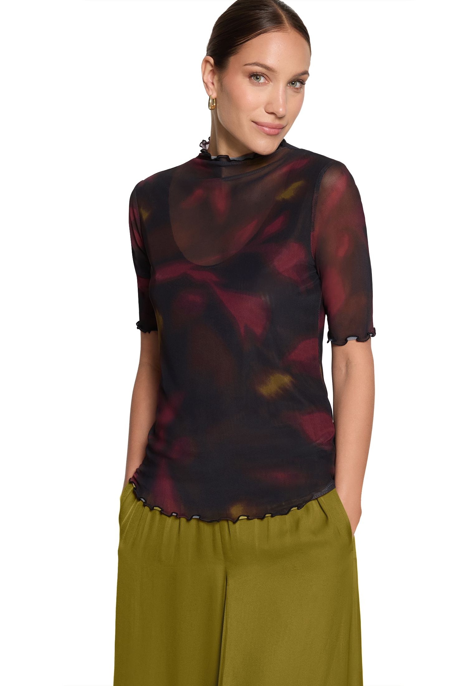 Zero Kurzarmshirt »Halbarm-Shirt mit Muster«