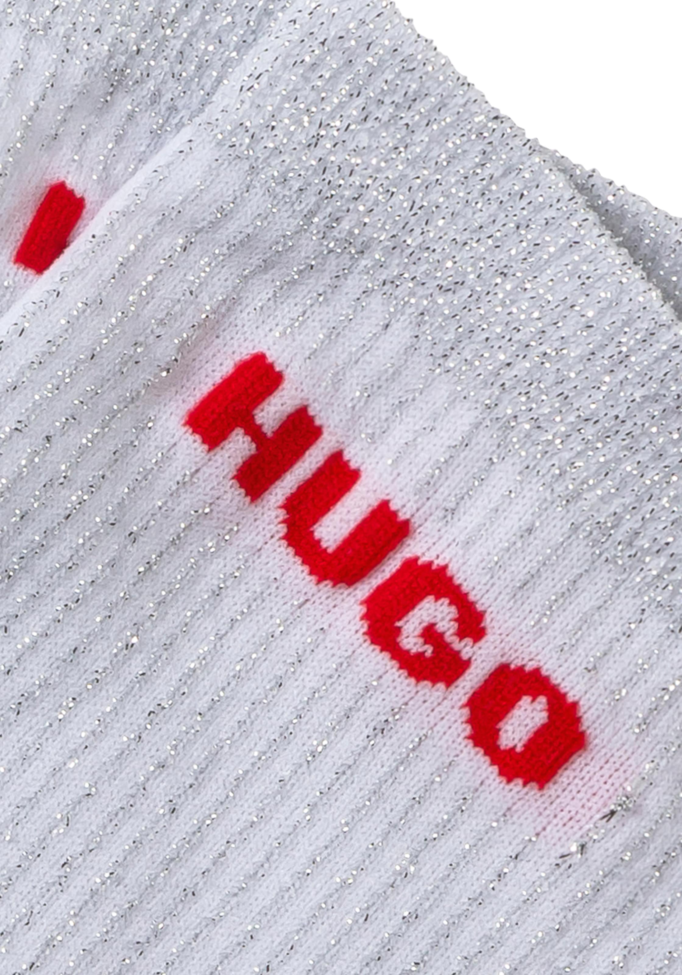HUGO Underwear Freizeitsocken »2P QS RIB LUREX PA W«, (Packung, 2 Paar), mit glänzenden Fäden