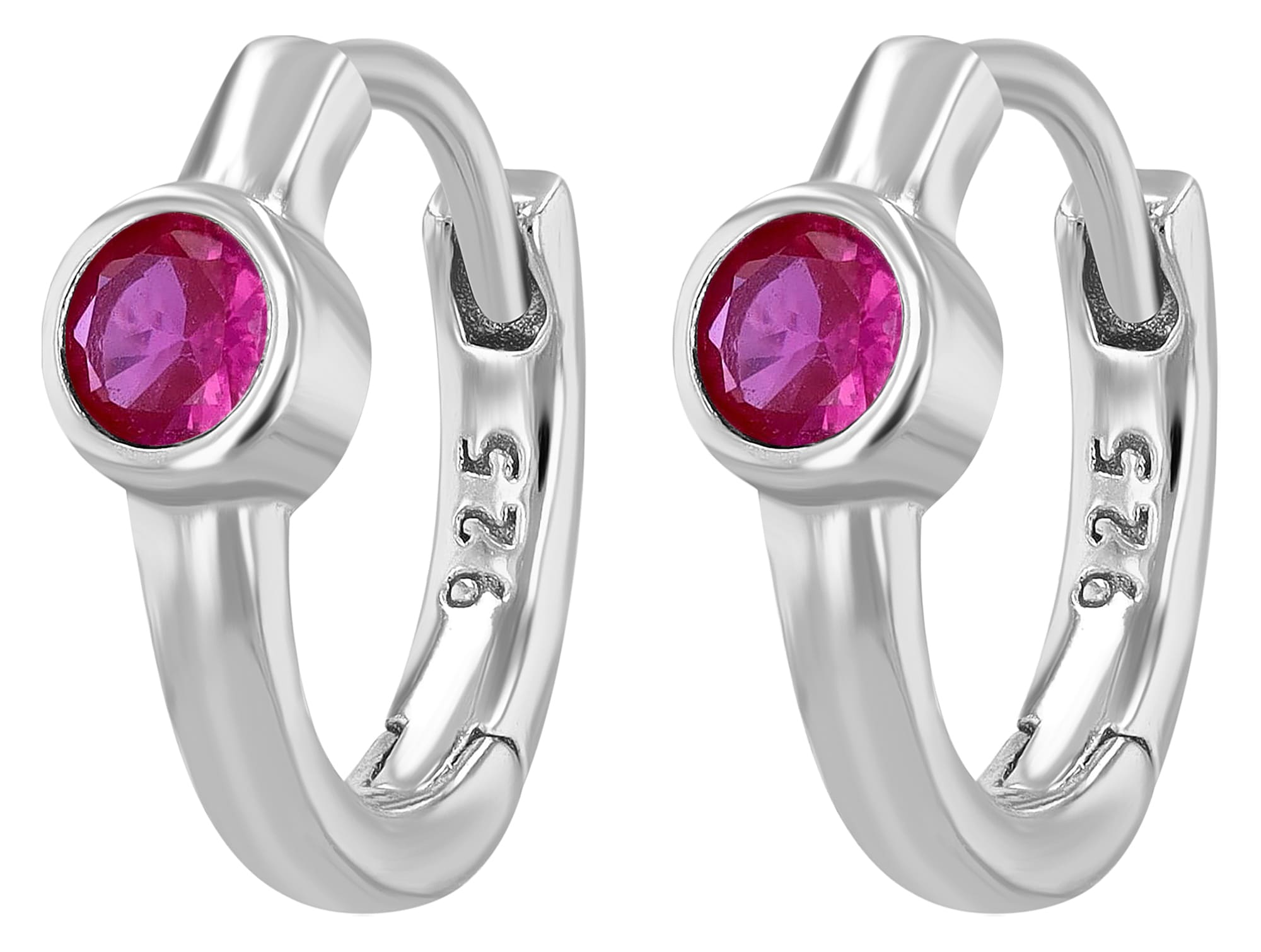 Adelia´s Paar Creolen »Damen Ohrringe ¿ Klappcreole aus 925 Silber mit Zirkonia«