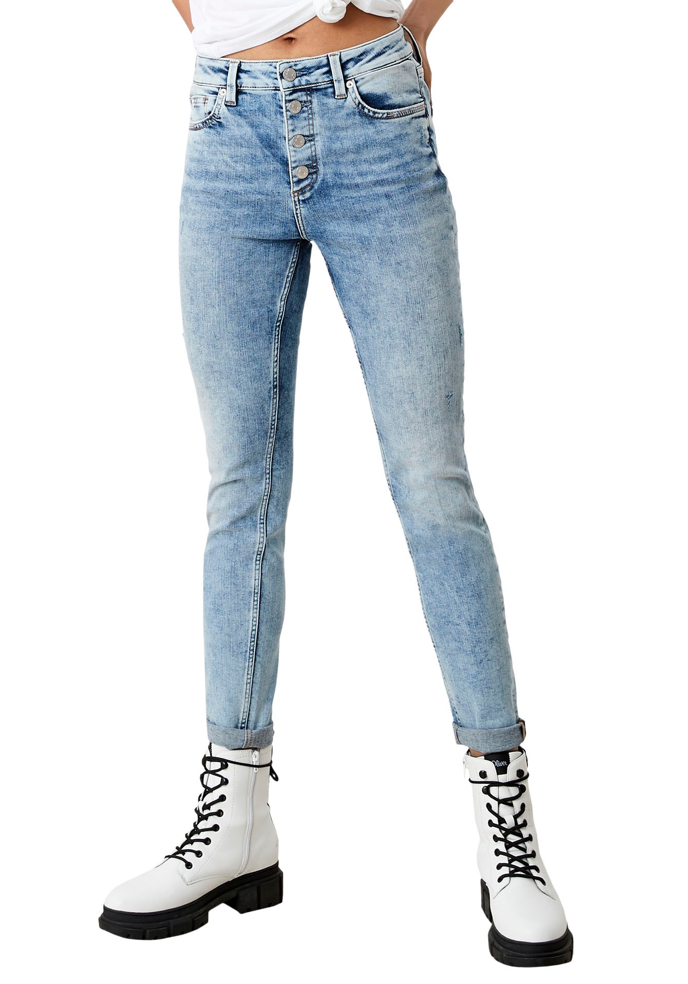 Q/S by s.Oliver Skinny-fit-Jeans, mit Acid-Waschung