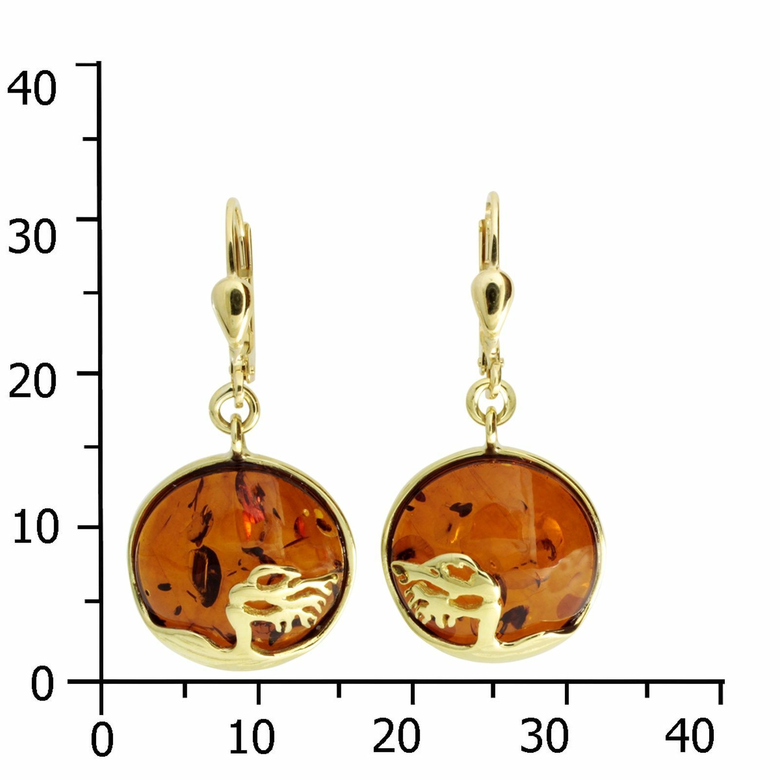 OSTSEE-SCHMUCK Paar Ohrhänger »- Windflüchter 16 mm - Gold 333/000 - Bernstein«