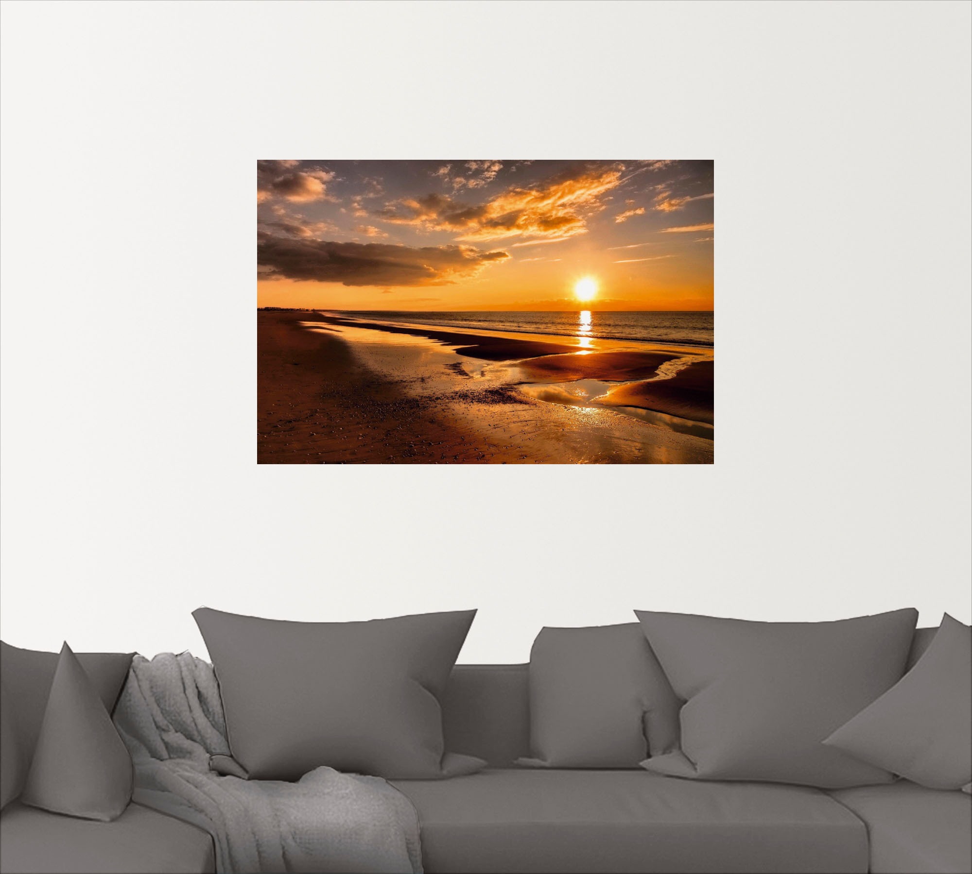 Artland Wandbild »Sonnenuntergang am Mittelmeer«, Strand, (1 St.), als Leinwandbild, Poster, Wandaufkleber in verschied. Größen