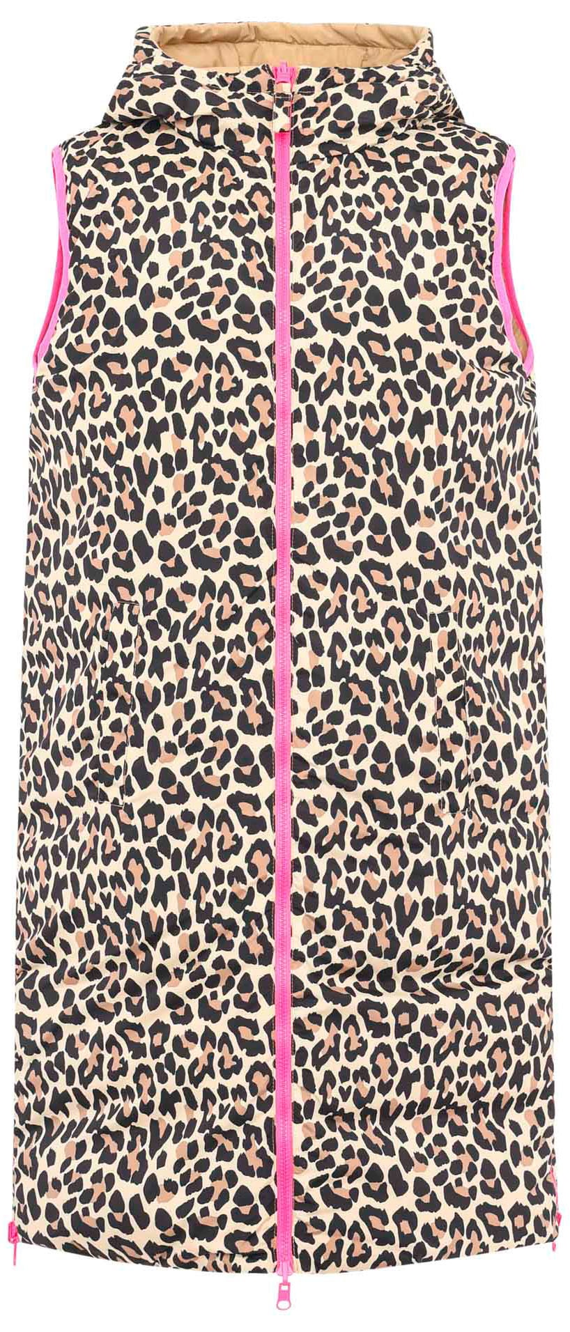 Zwillingsherz Wendeweste »"Leopard"«, Leo Muster, beidseitig tragbar, modisch, Kapuze, Doppel-Zipper