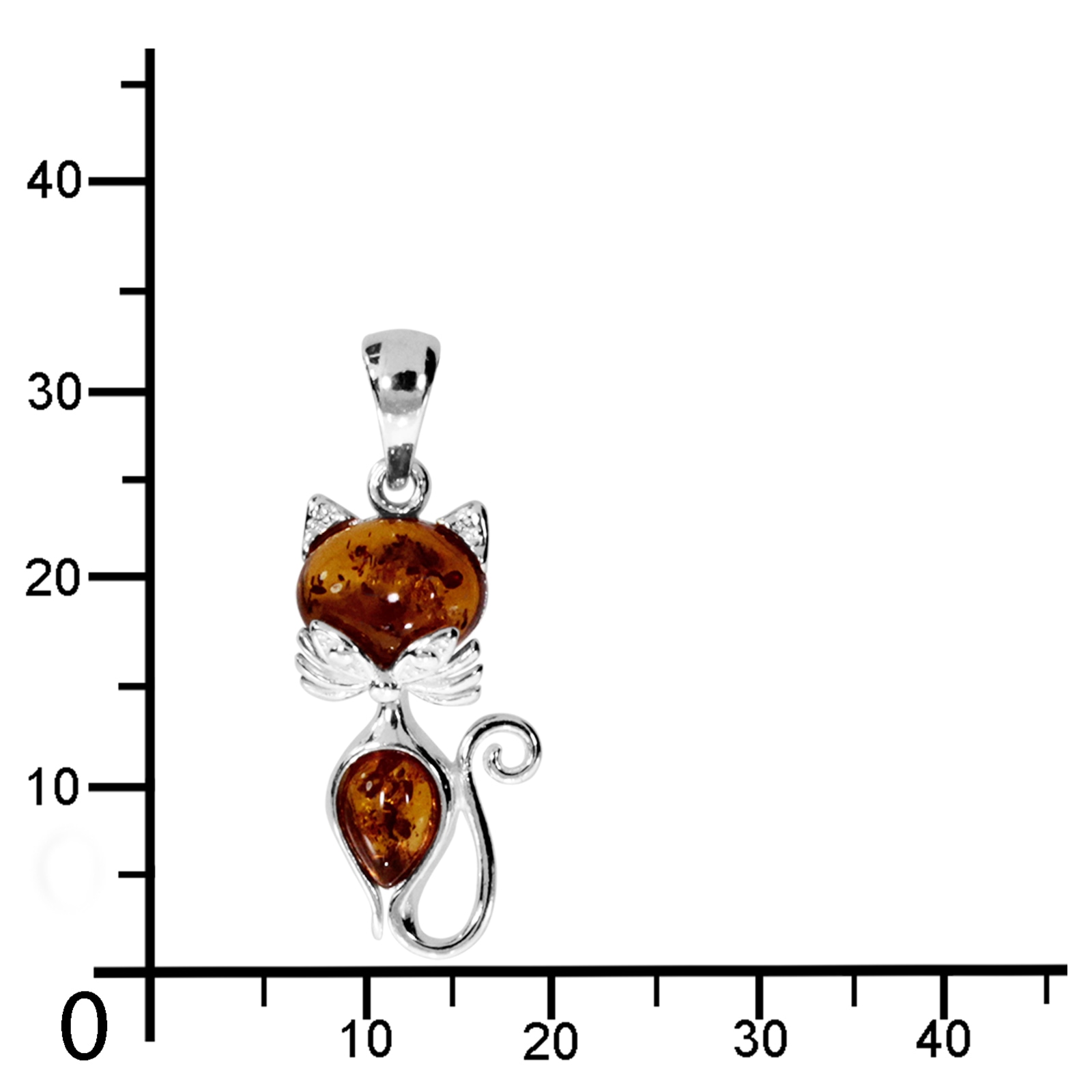 OSTSEE-SCHMUCK Kettenanhänger »- Katze - Silber 925/000 - Bernstein«