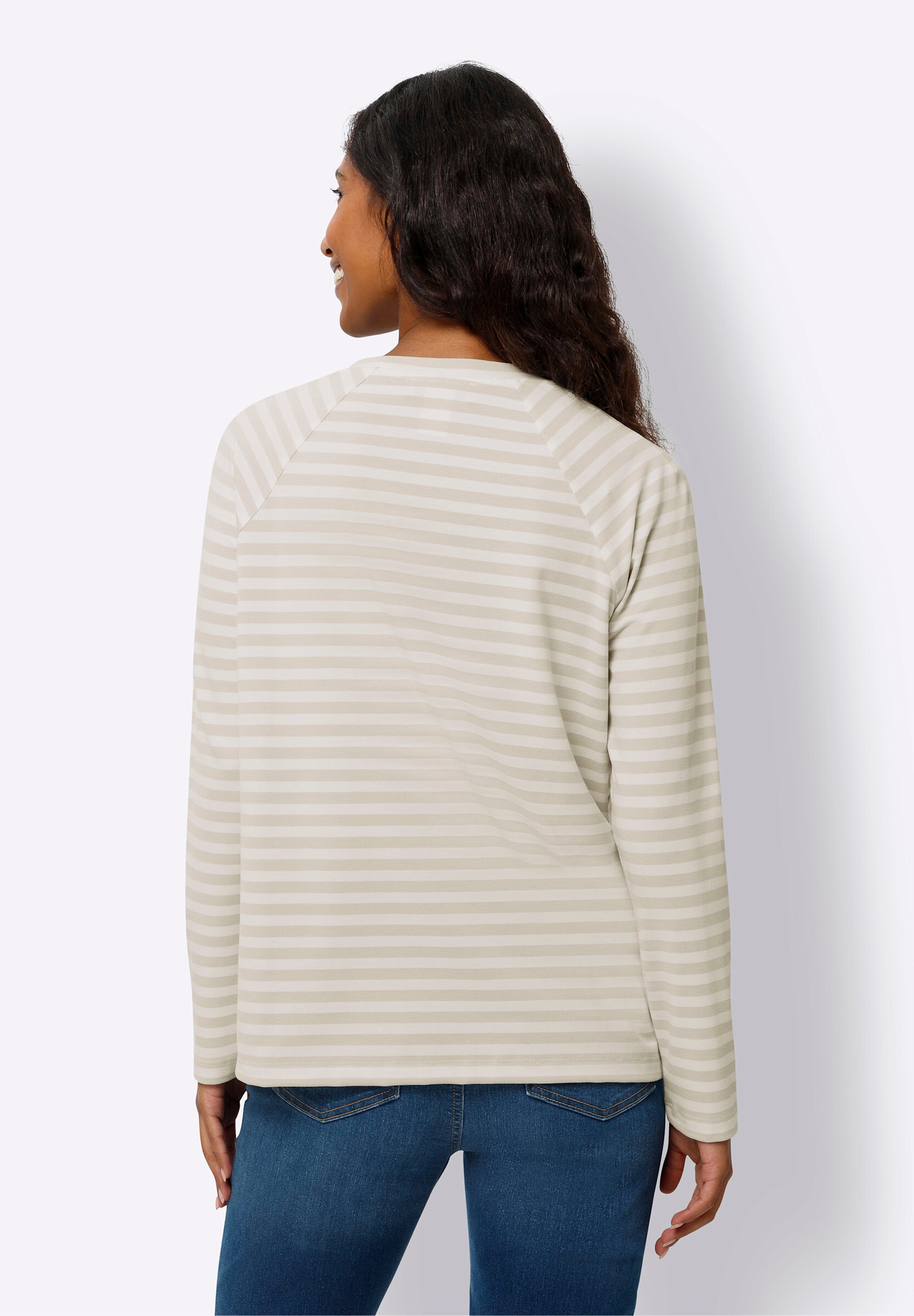 heine T-Shirt »Langarm-Shirt Ringelshirt mit Raglan-Ärmeln«