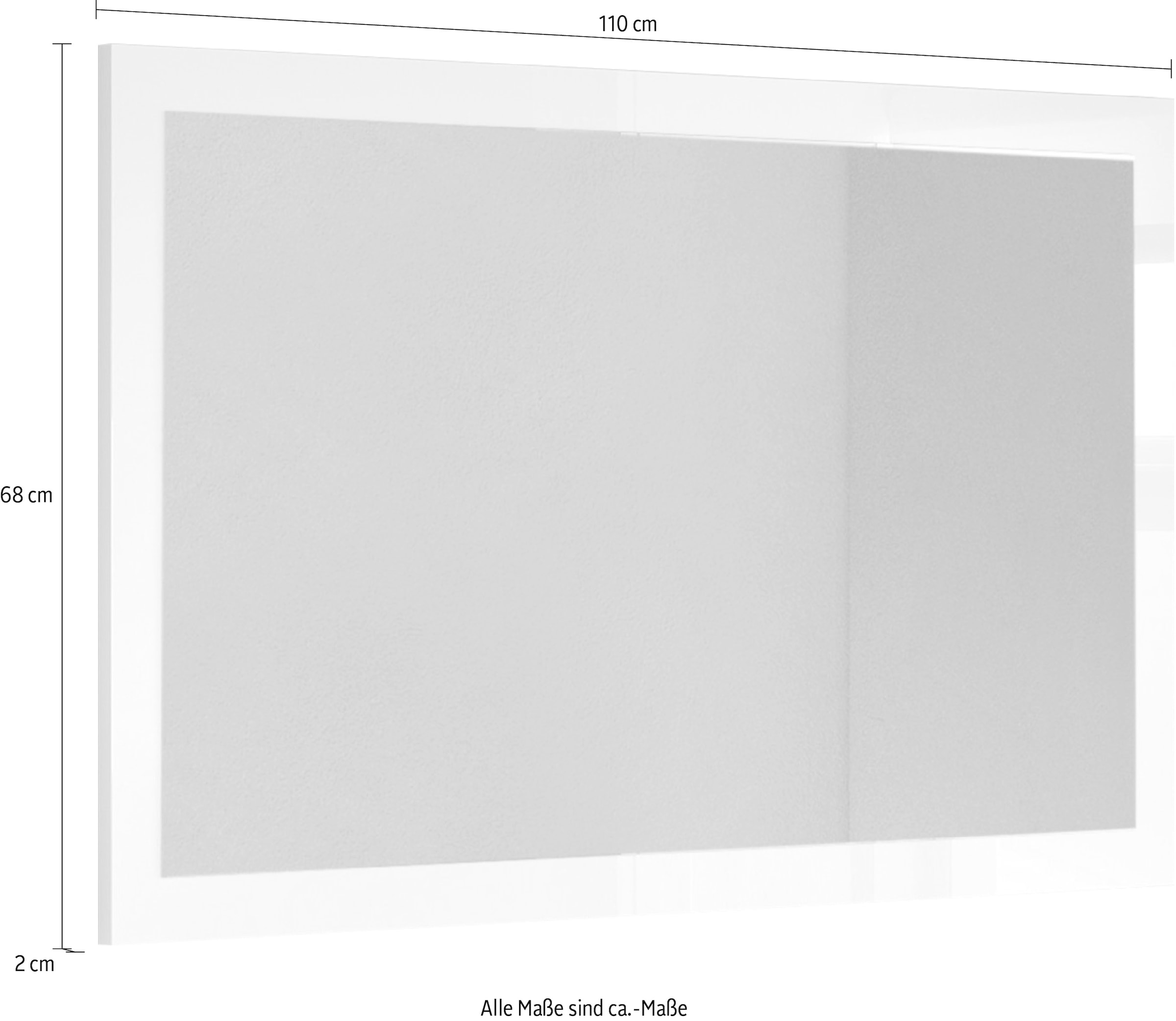 INOSIGN Garderobenspiegel »Breite x Höhe: 110 x 68 cm, mit Rahmen Weiss Hochglanz Lack«, passend zur Garderobe Smile + Hamburg, längs u. quer hängen
