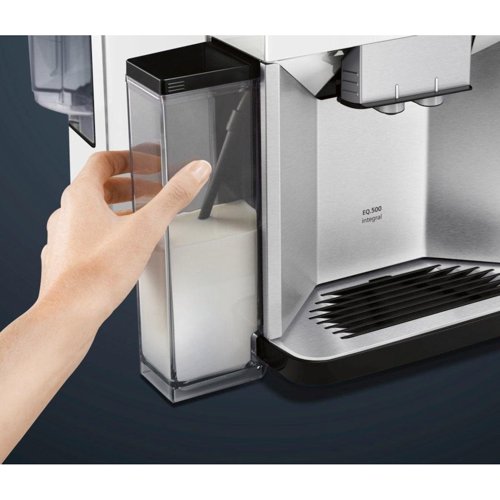 SIEMENS Kaffeevollautomat »EQ.500 integral TQ507D02«, einfache Bedienung, integrierter Milchbehälter, zwei Tassen gleichzeitig