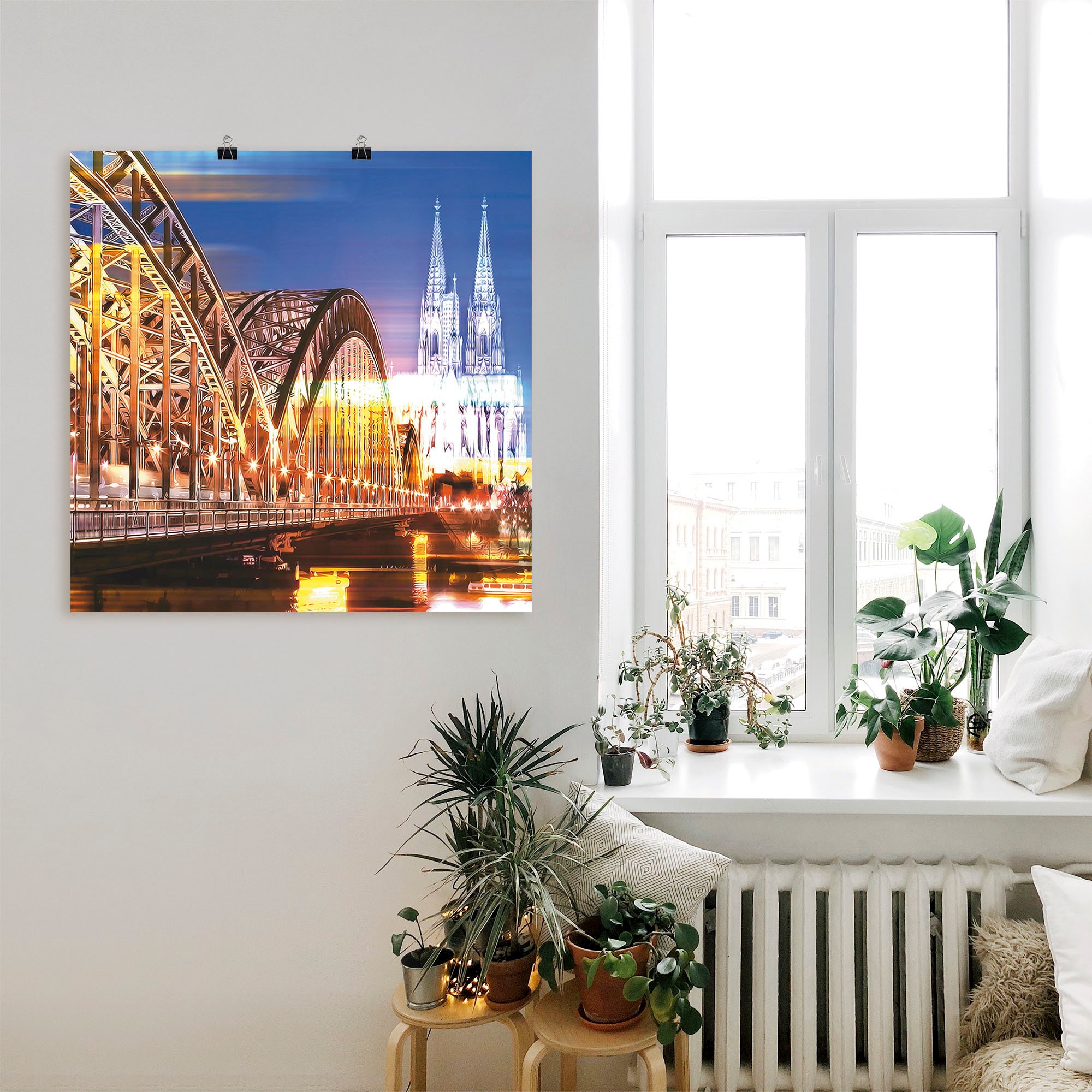Artland Wandbild »Köln Skyline Abstrakte Collage 10«, Brücken, (1 St.), als Leinwandbild, Wandaufkleber oder Poster in versch. Größen