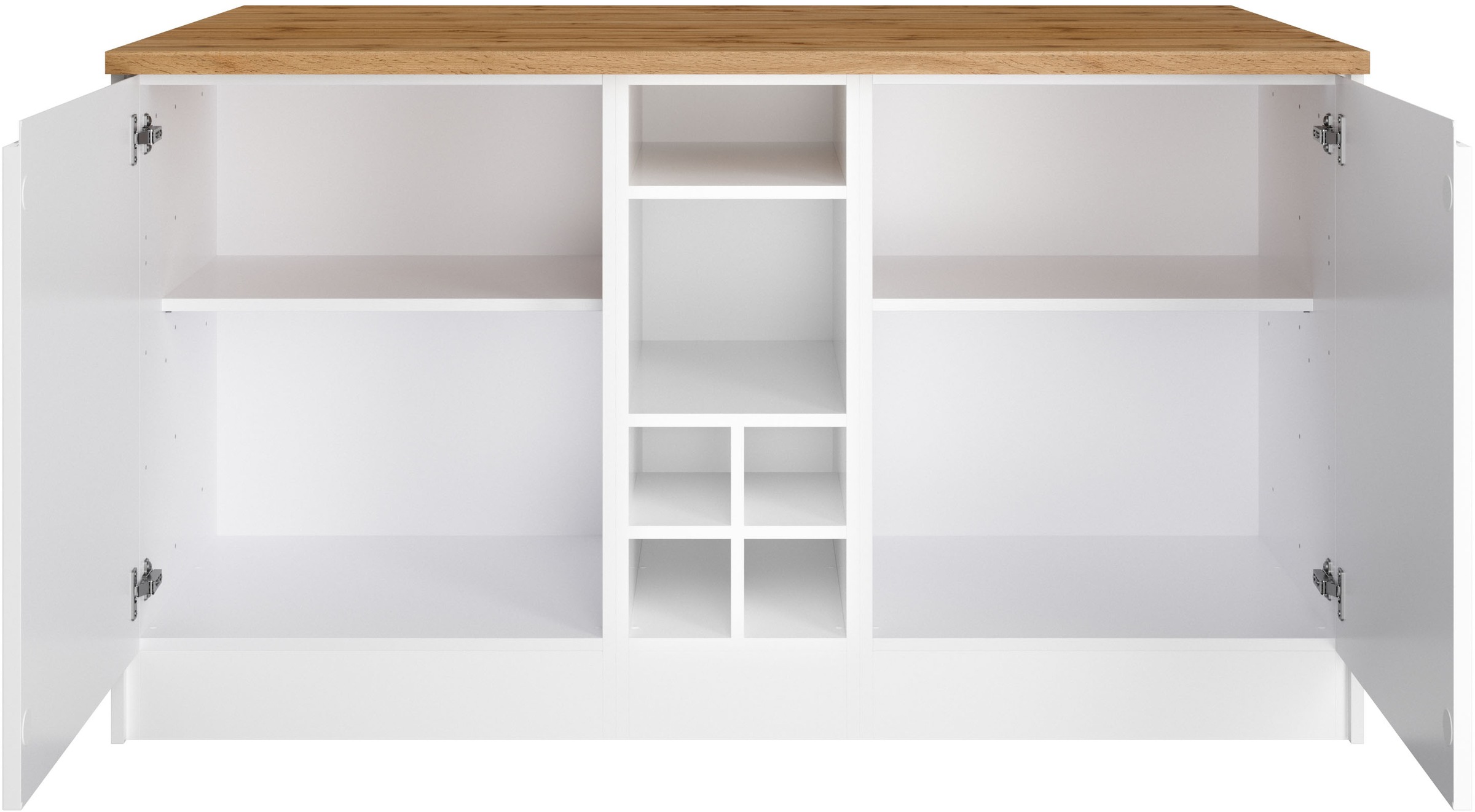 KOCHSTATION Kücheninsel »KS-Virginia«, Breite 153 cm, MDF-Fronten, Flaschenregal