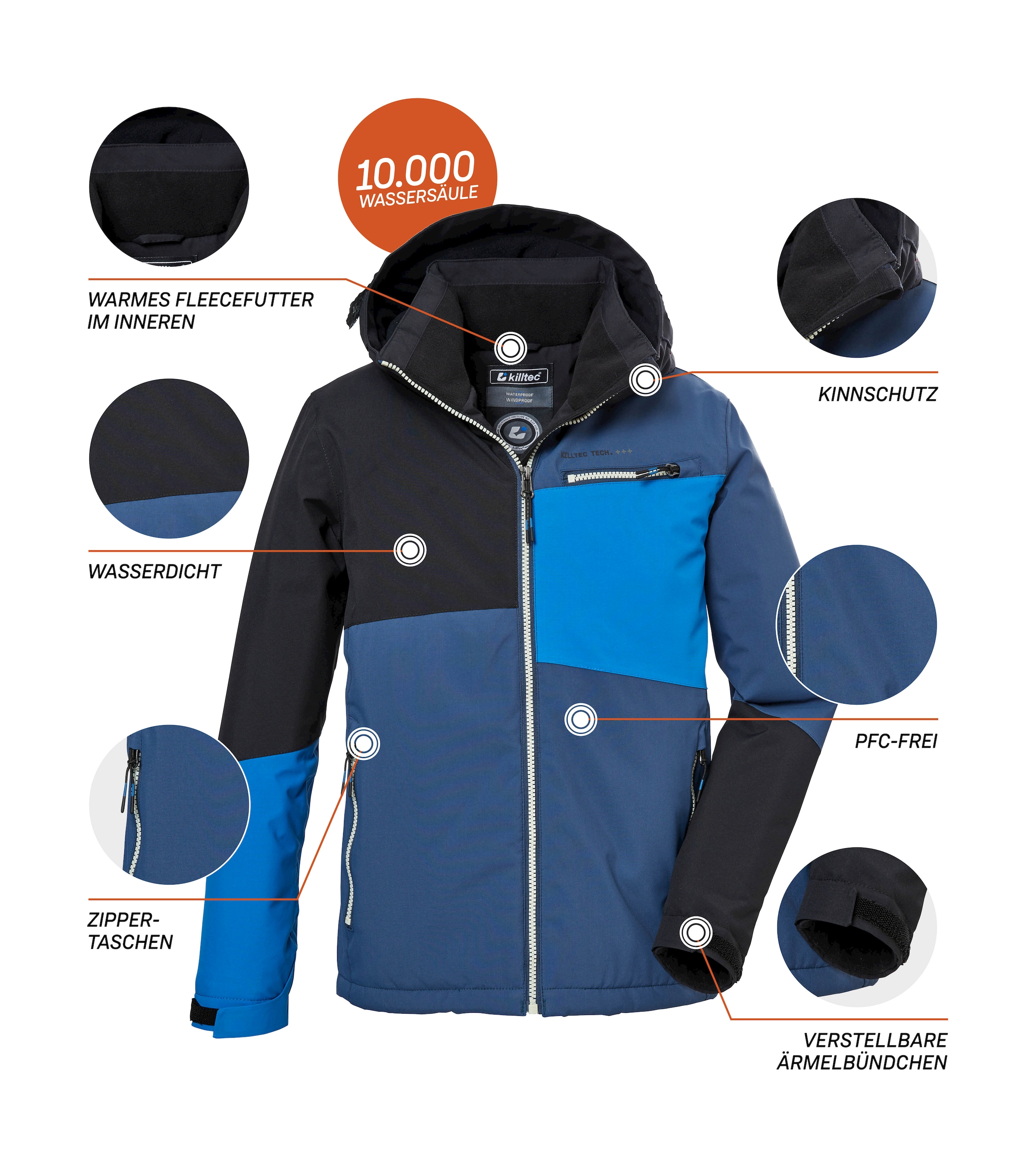 Killtec Outdoorjacke »KOW 161 BYS JCKT« Kinderjacke: wasser- und winddicht, warm, reflektierend, PFAS-frei